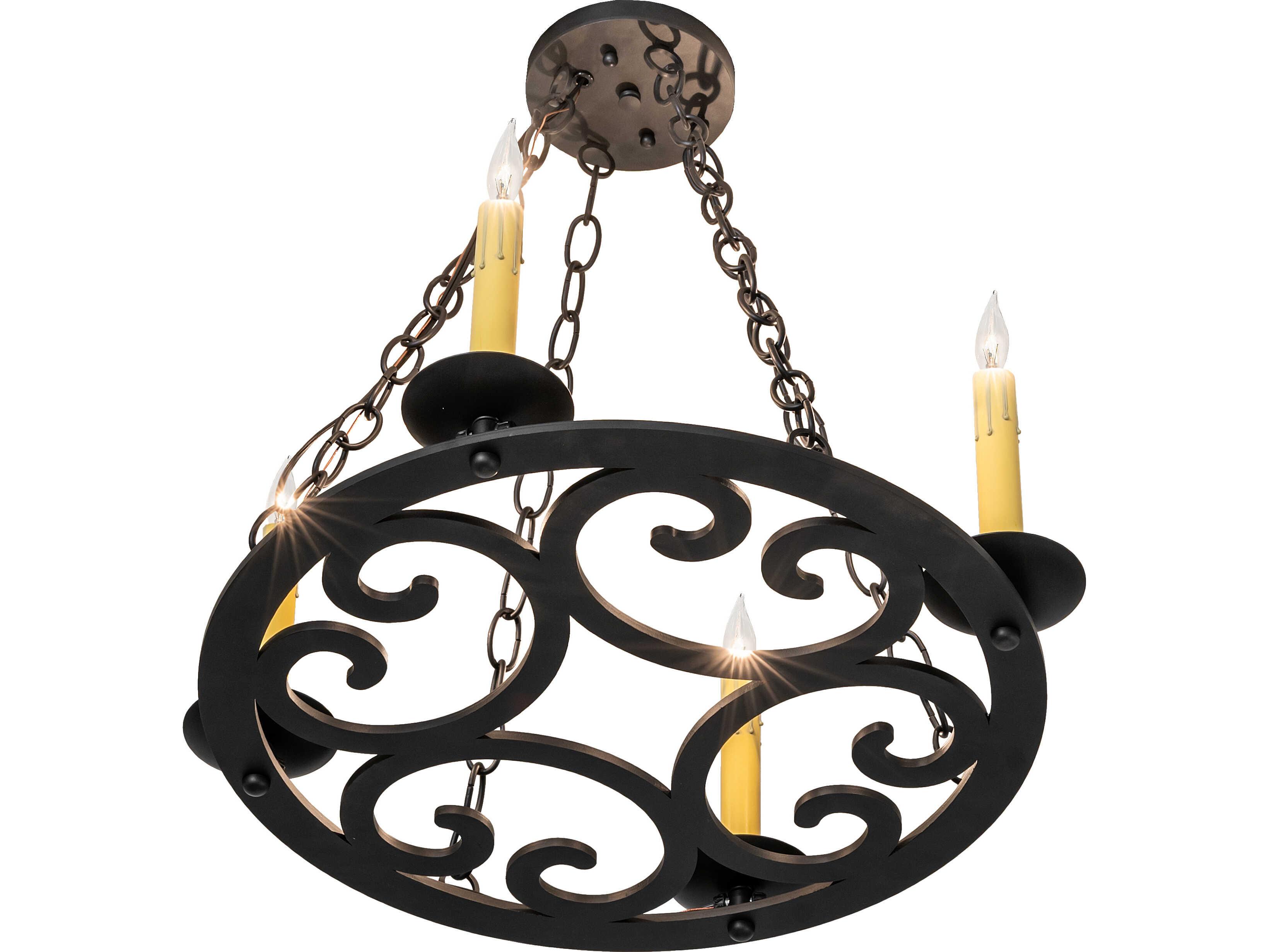 Meyda Ashley 4-Light Blackwash Traditional Candelabra Chandelier