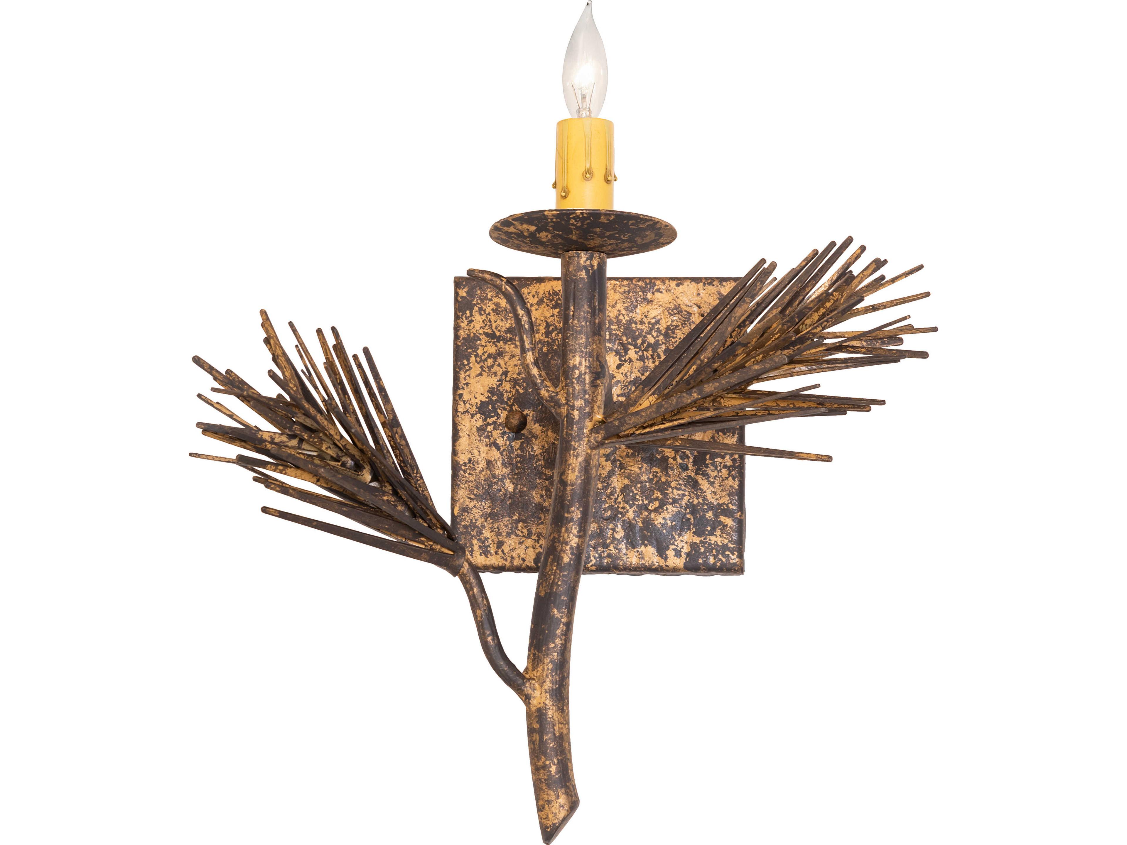 Meyda Lone Pine 1-Light Old Gold Traditional Wall Sconce