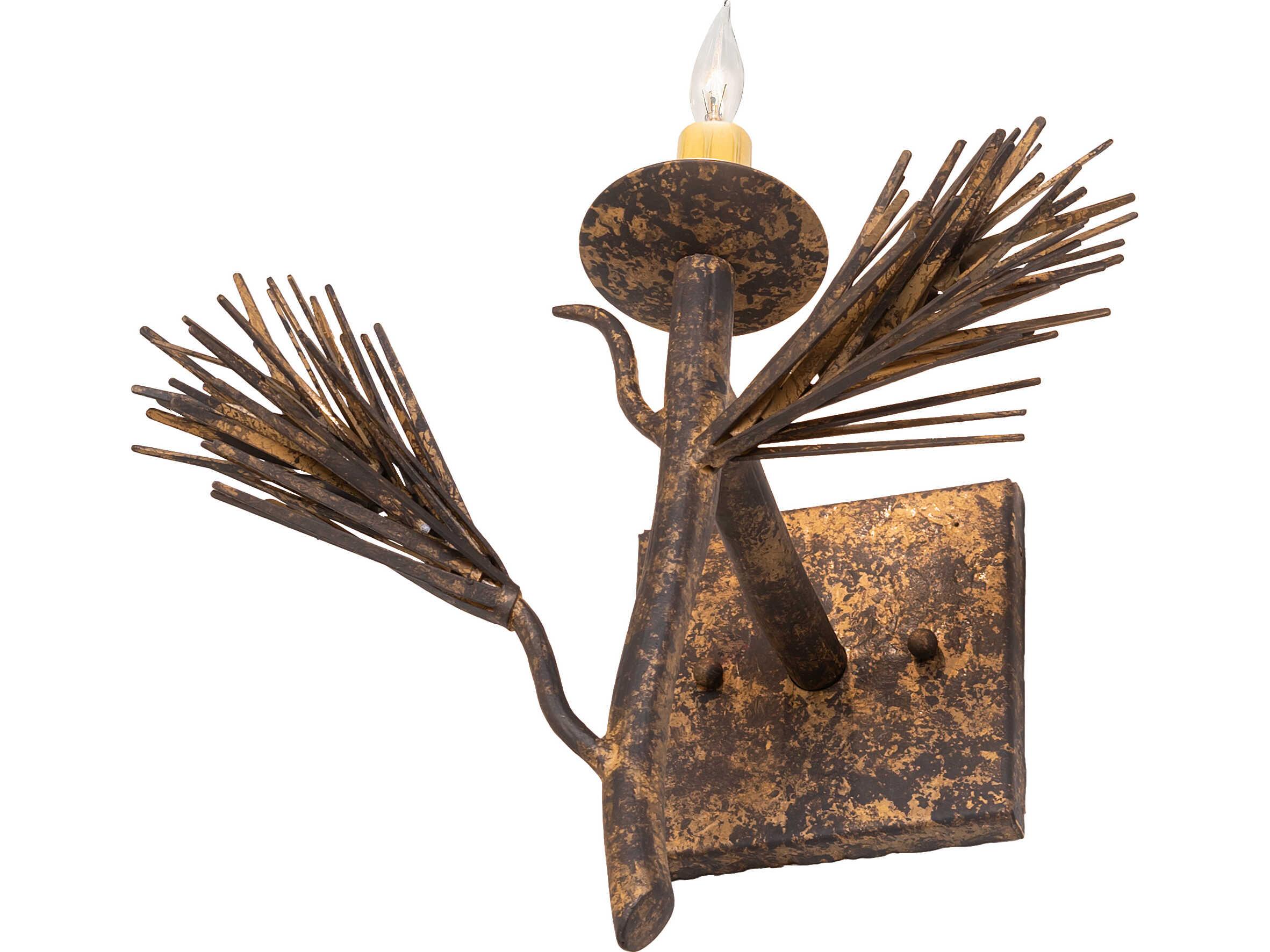 Meyda Lone Pine 1-Light Old Gold Traditional Wall Sconce