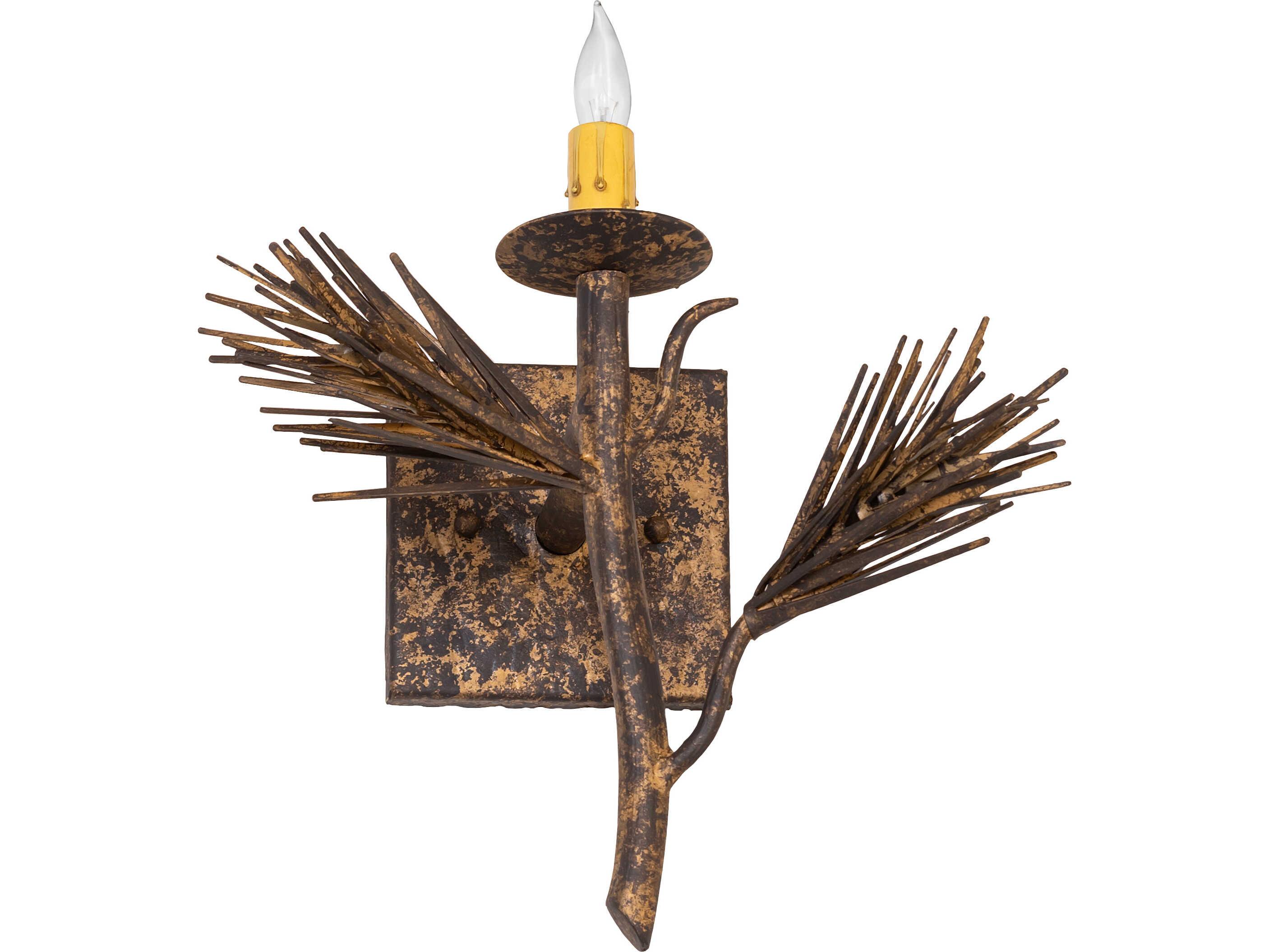 Meyda Lone Pine 1-Light Old Gold Traditional Wall Sconce