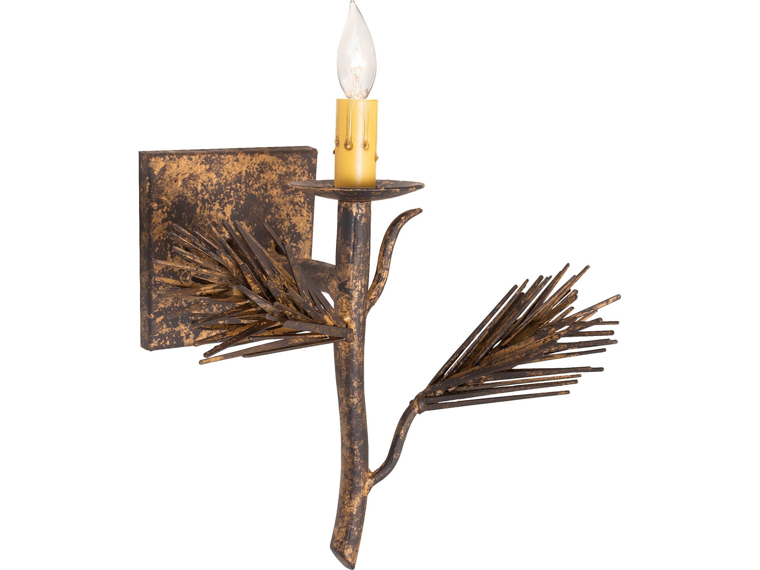 Meyda Lone Pine 1-Light Old Gold Traditional Wall Sconce