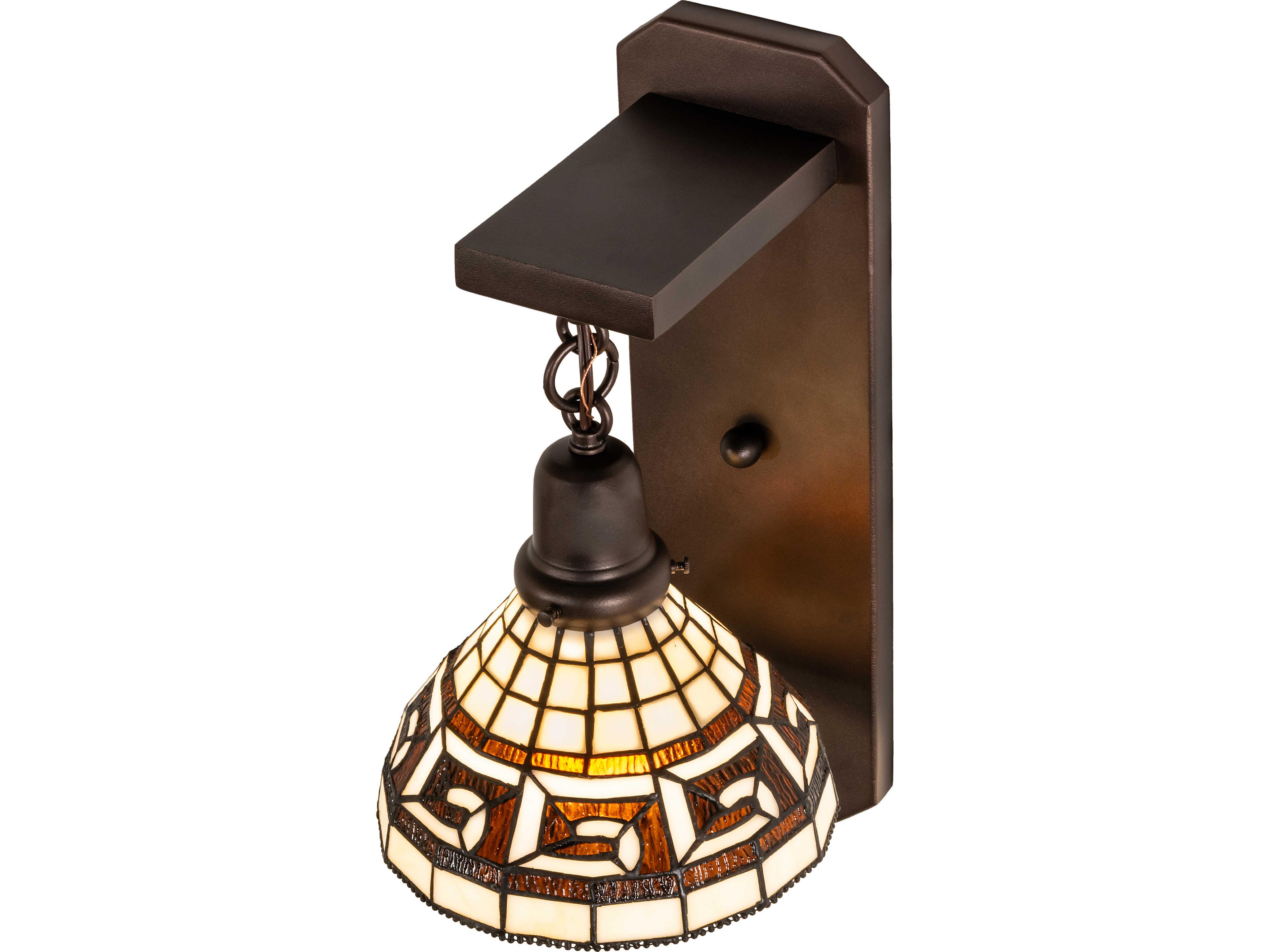 Meyda Greek Key 1-Light Bronze Wall Sconce
