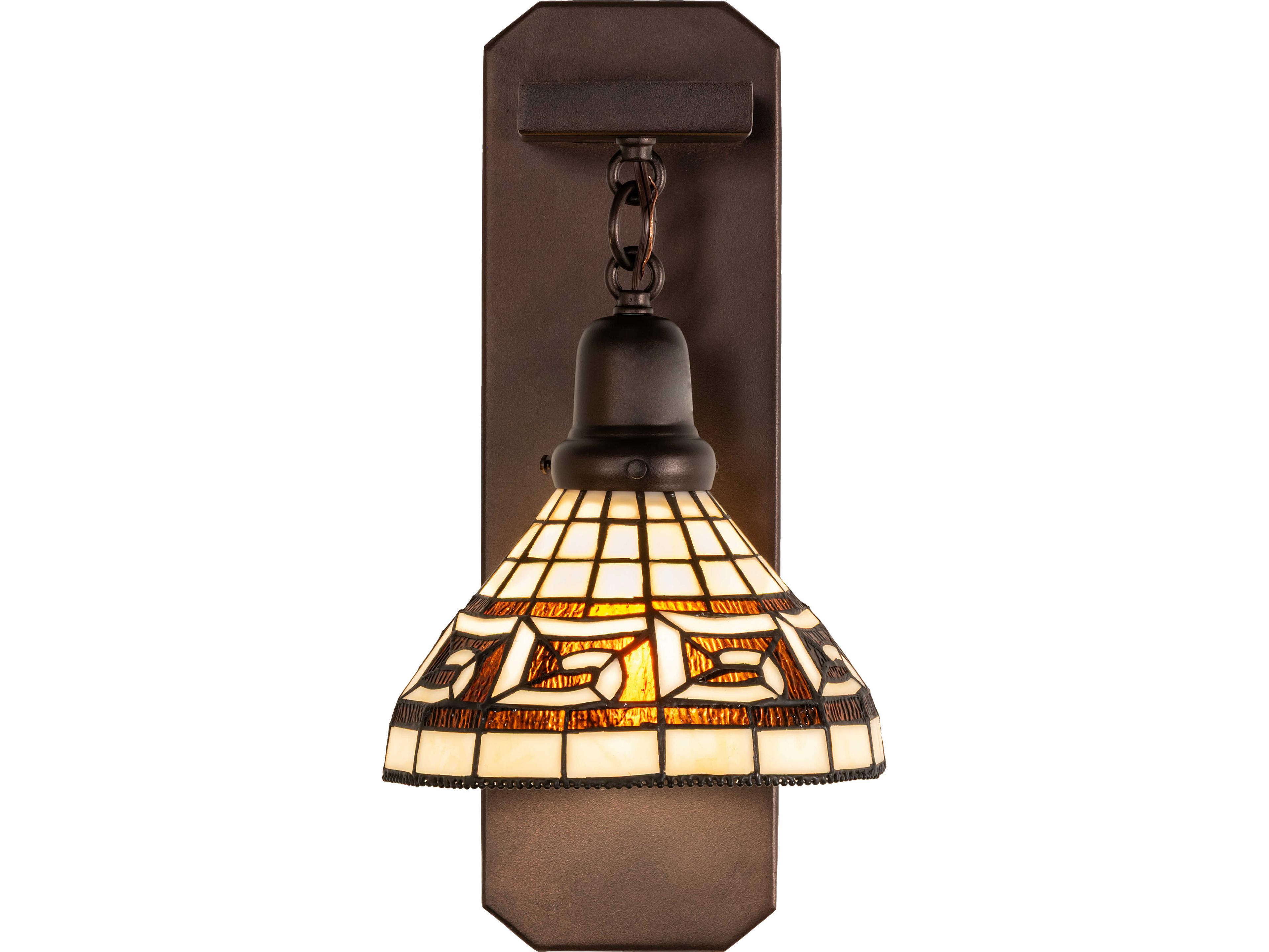 Meyda Greek Key 1-Light Bronze Wall Sconce