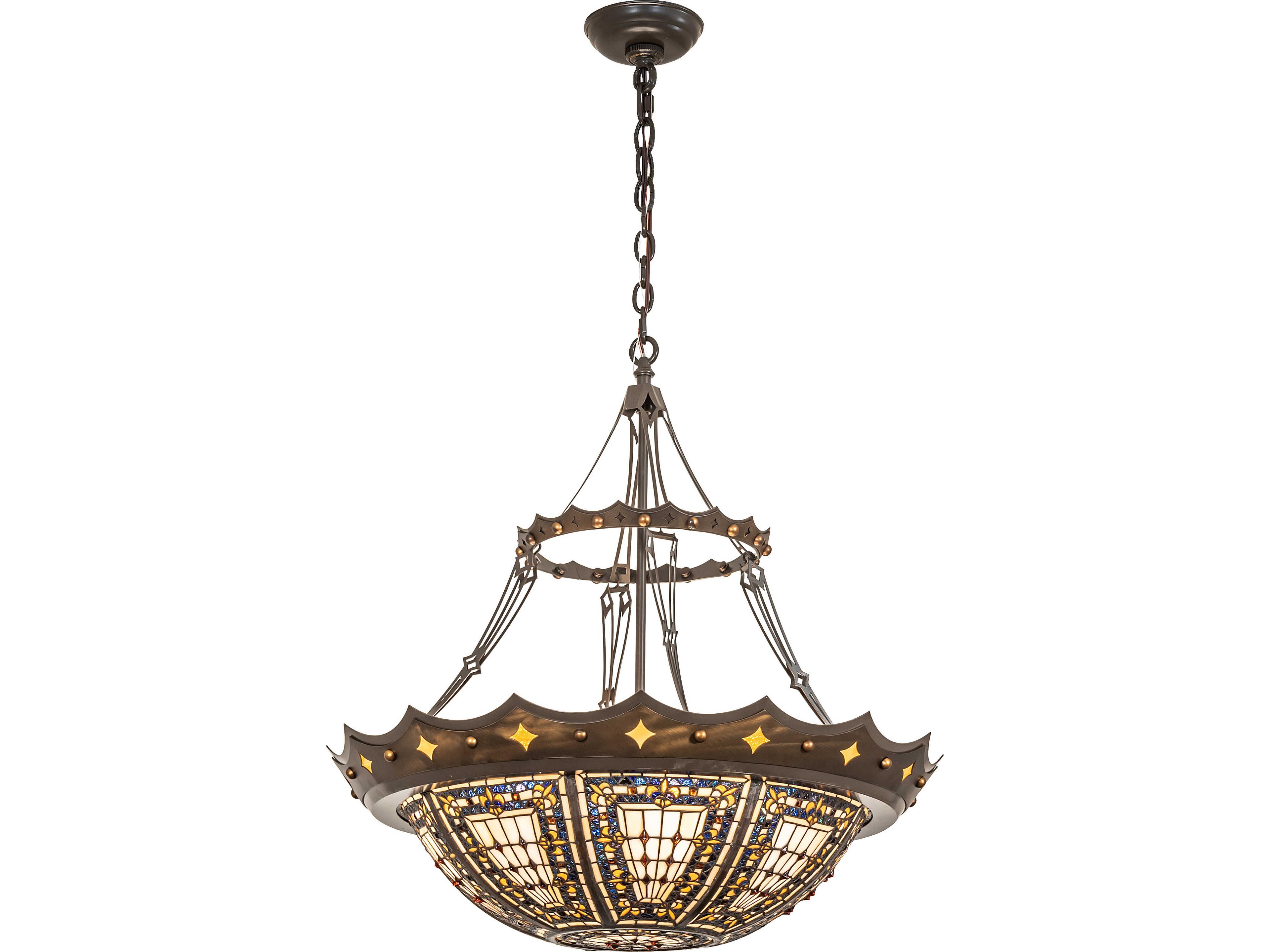 Meyda Fleur-de-lis 4-Light Bronze Traditional Pendant