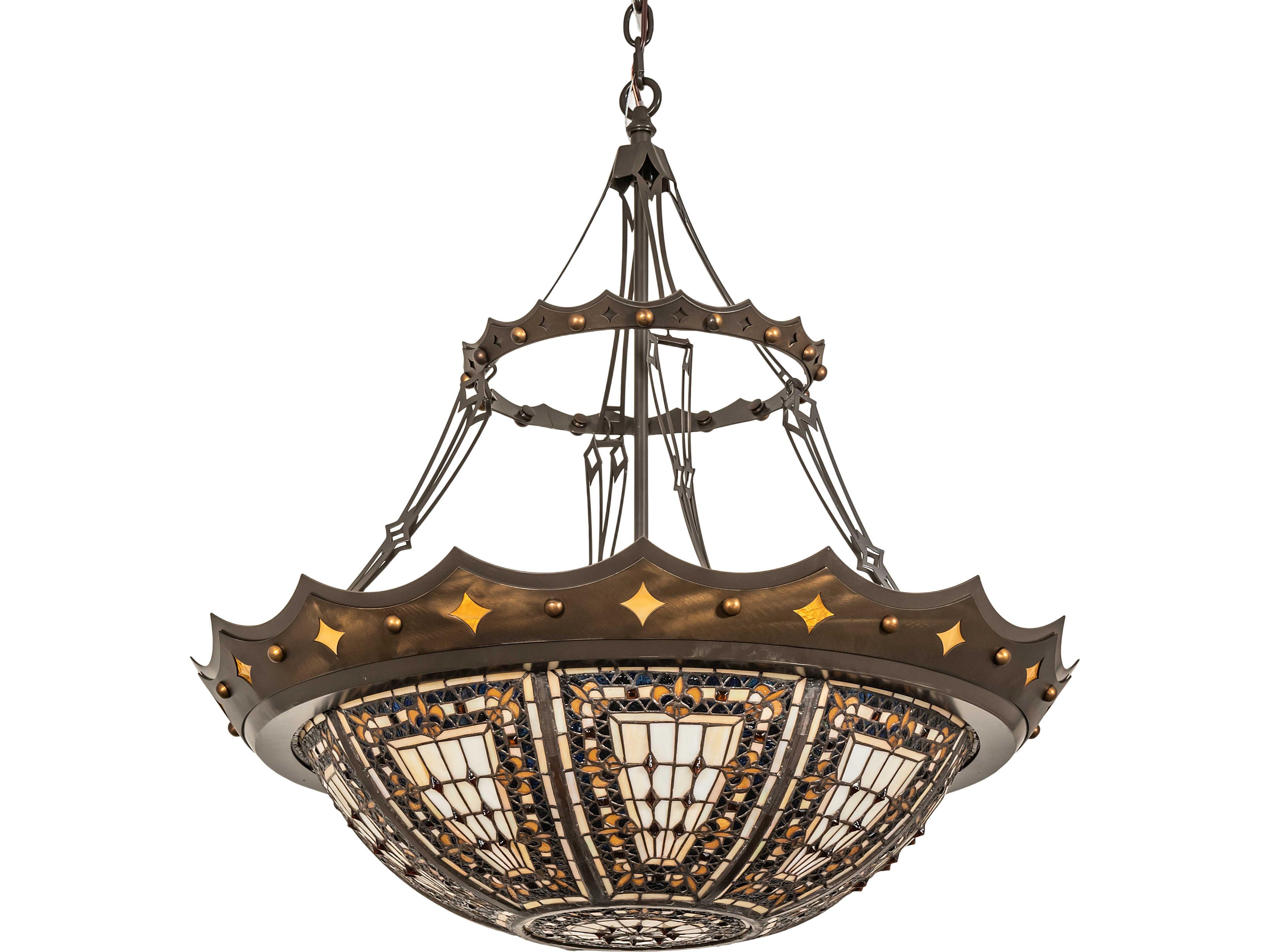 Meyda Fleur-de-lis 4-Light Bronze Traditional Pendant