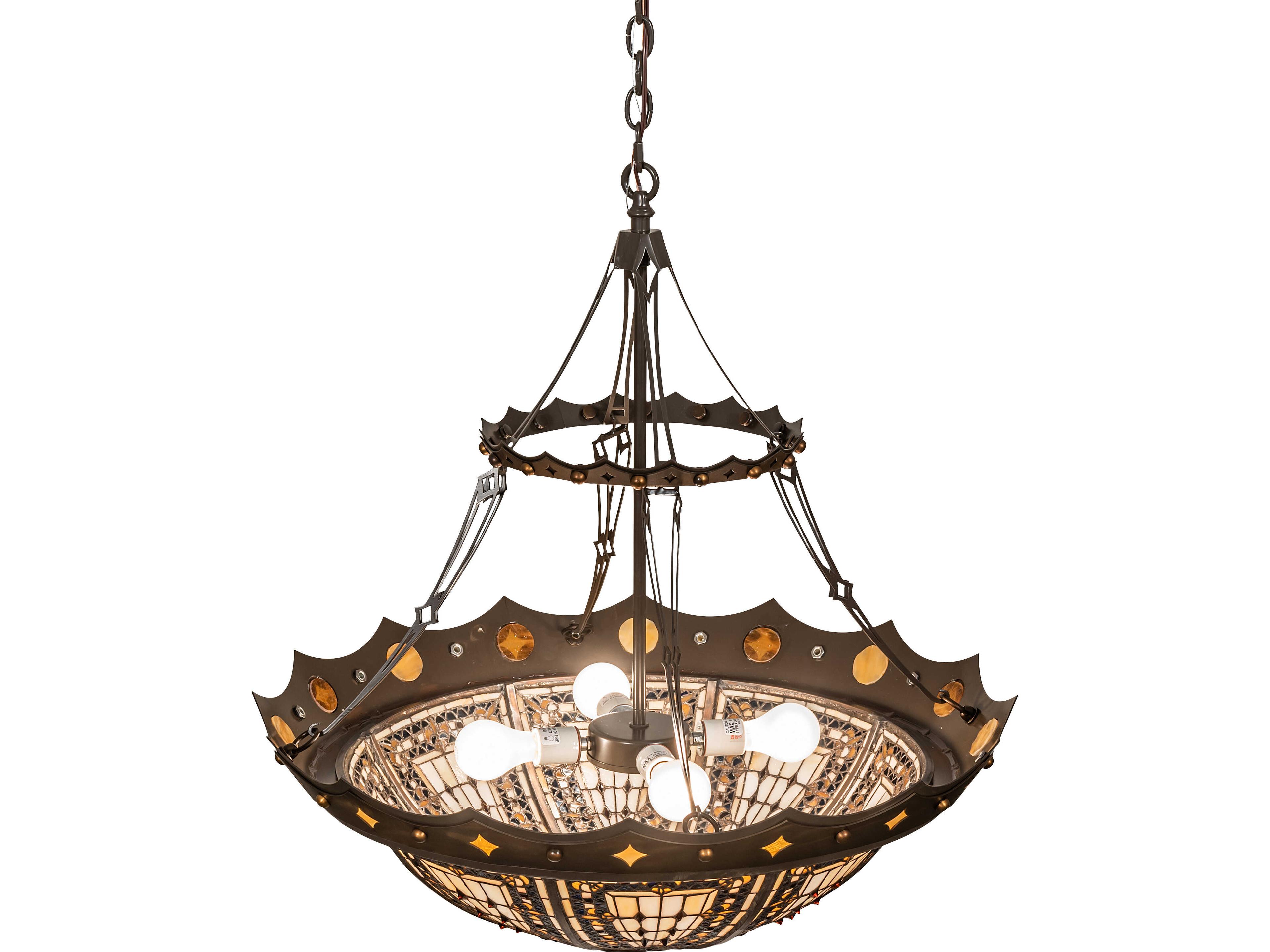 Meyda Fleur-de-lis 4-Light Bronze Traditional Pendant