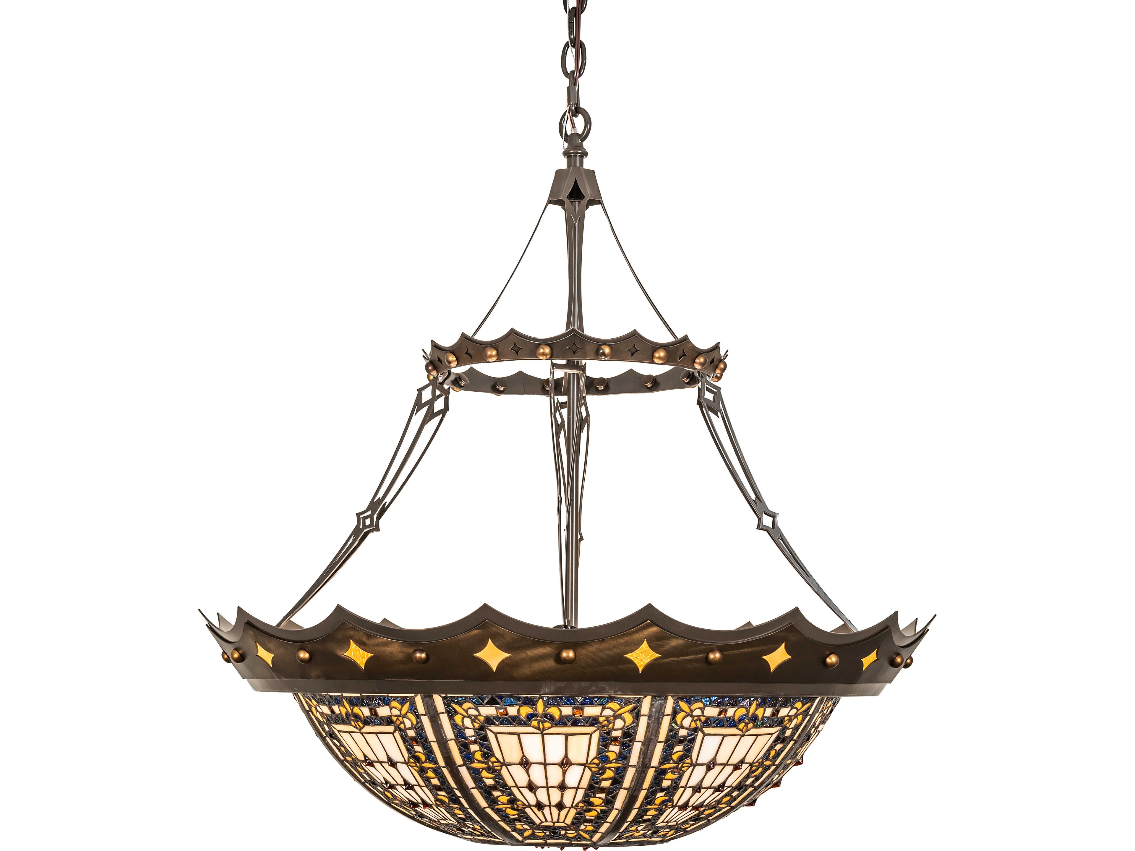 Meyda Fleur-de-lis 4-Light Bronze Traditional Pendant