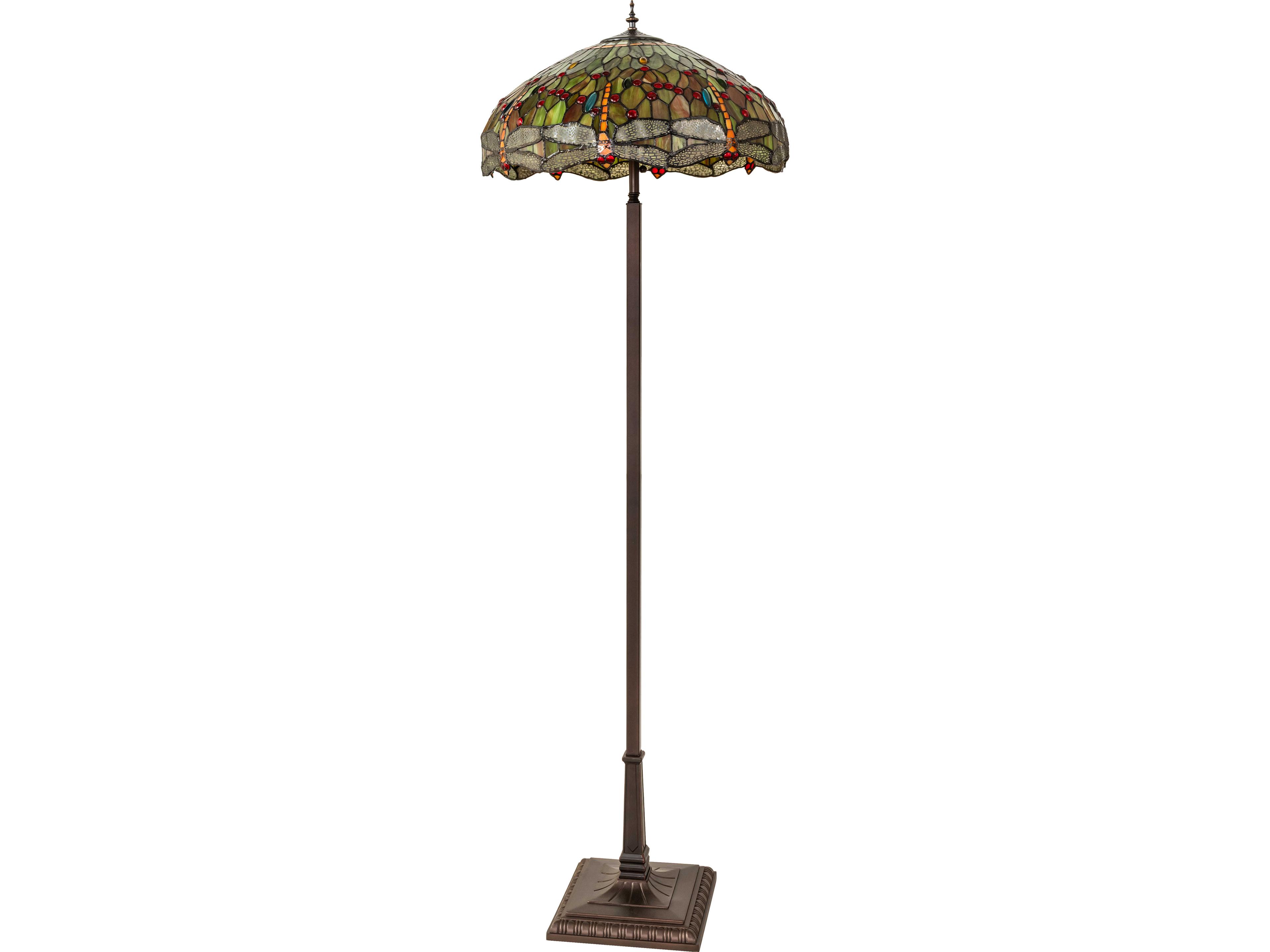 Meyda Tiffany Hanging Head Dragonfly Bronze Floor Lamp