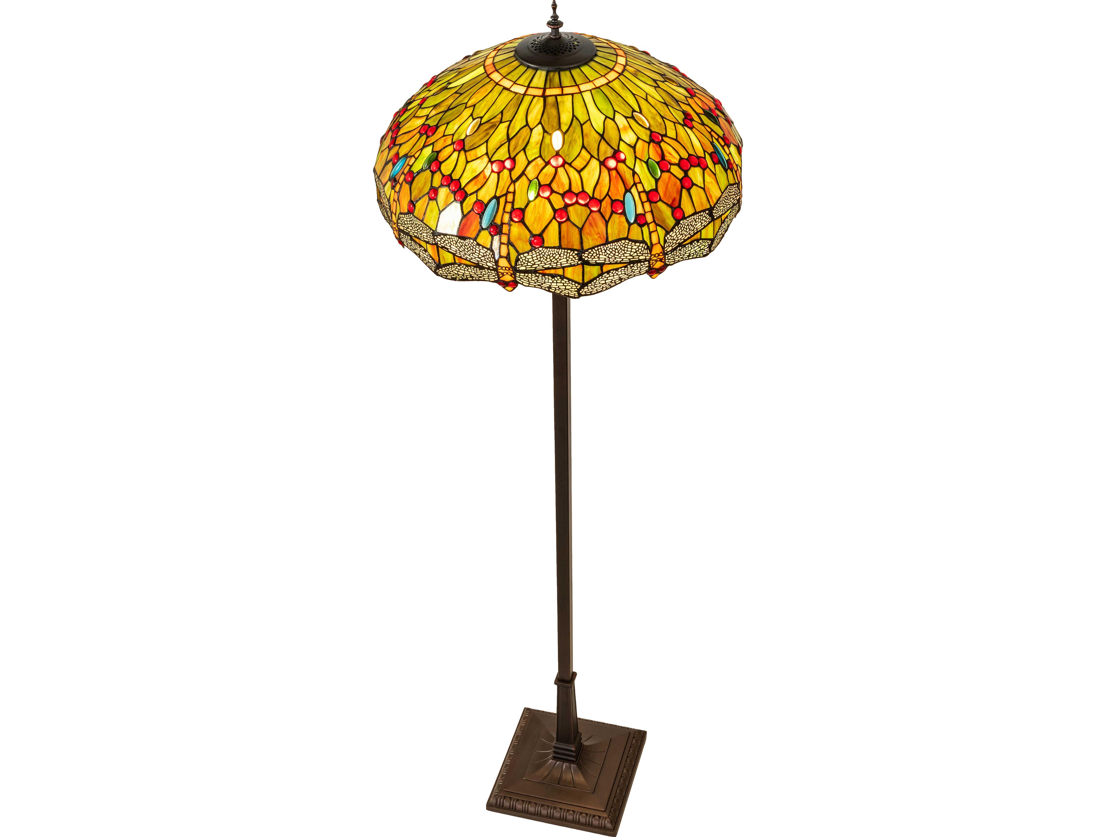 Meyda Tiffany Hanging Head Dragonfly Bronze Floor Lamp