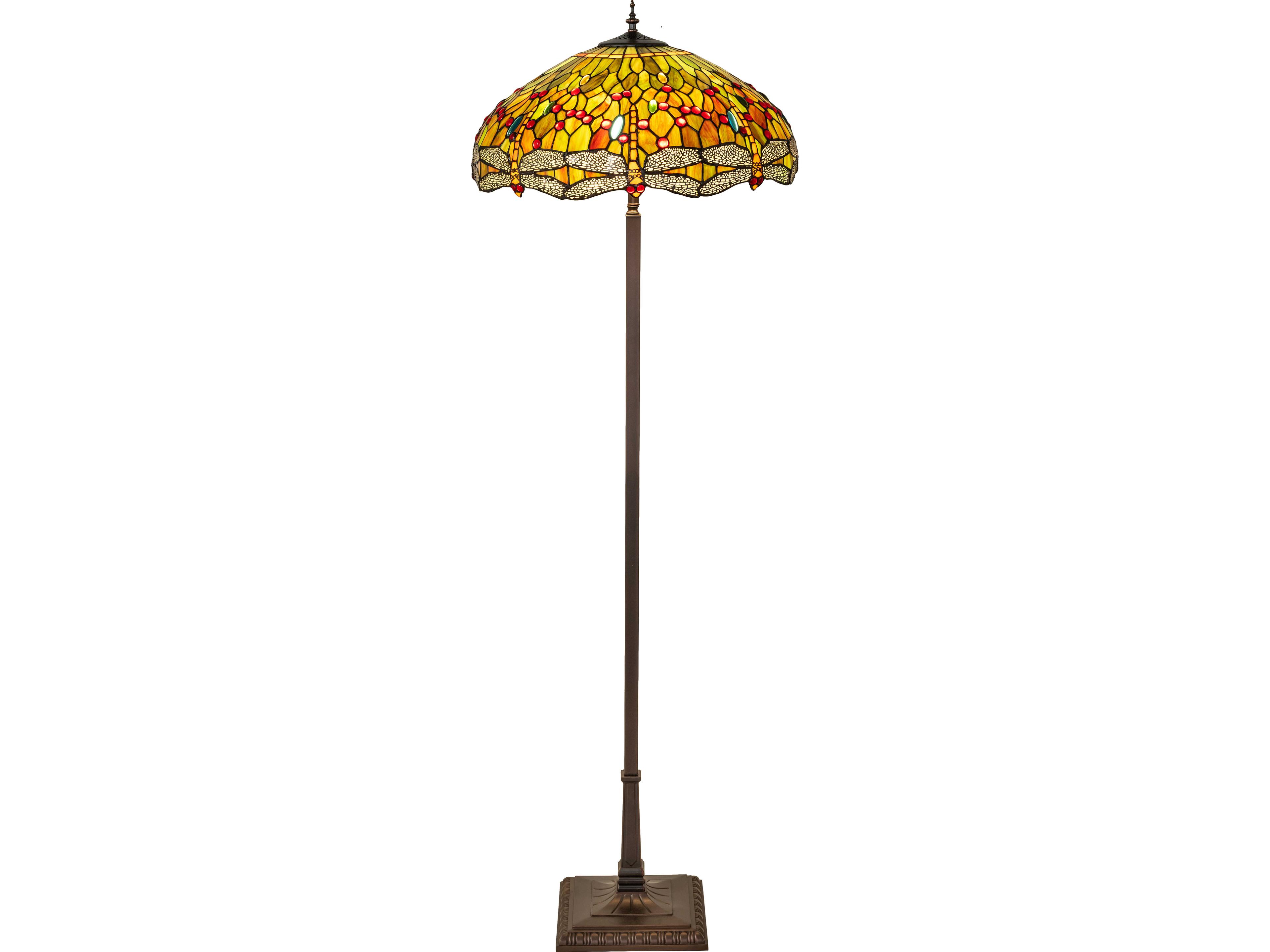 Meyda Tiffany Hanging Head Dragonfly Bronze Floor Lamp