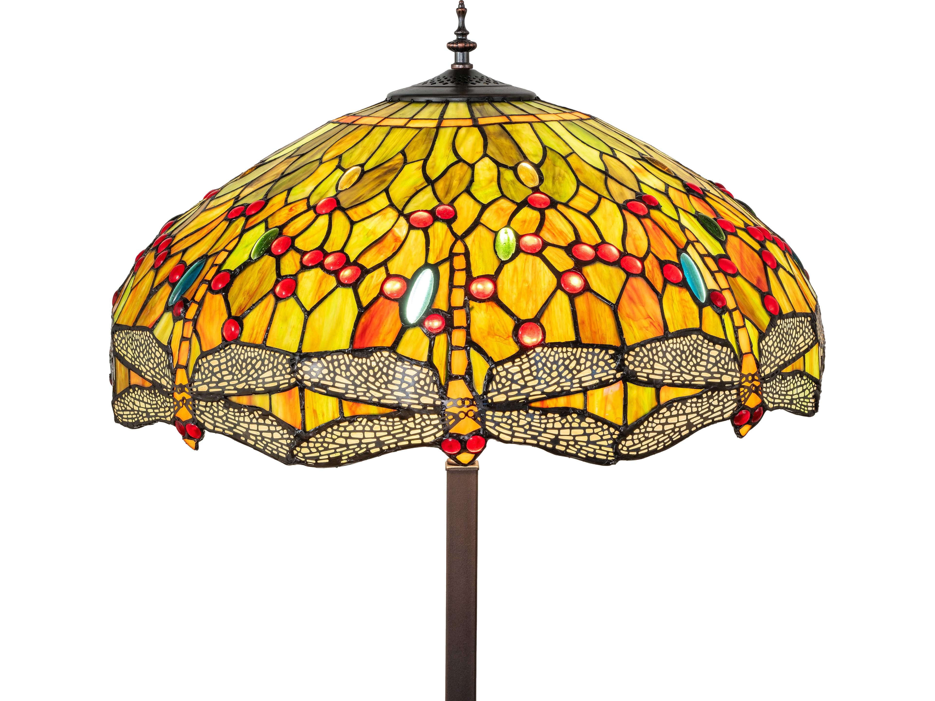Meyda Tiffany Hanging Head Dragonfly Bronze Floor Lamp