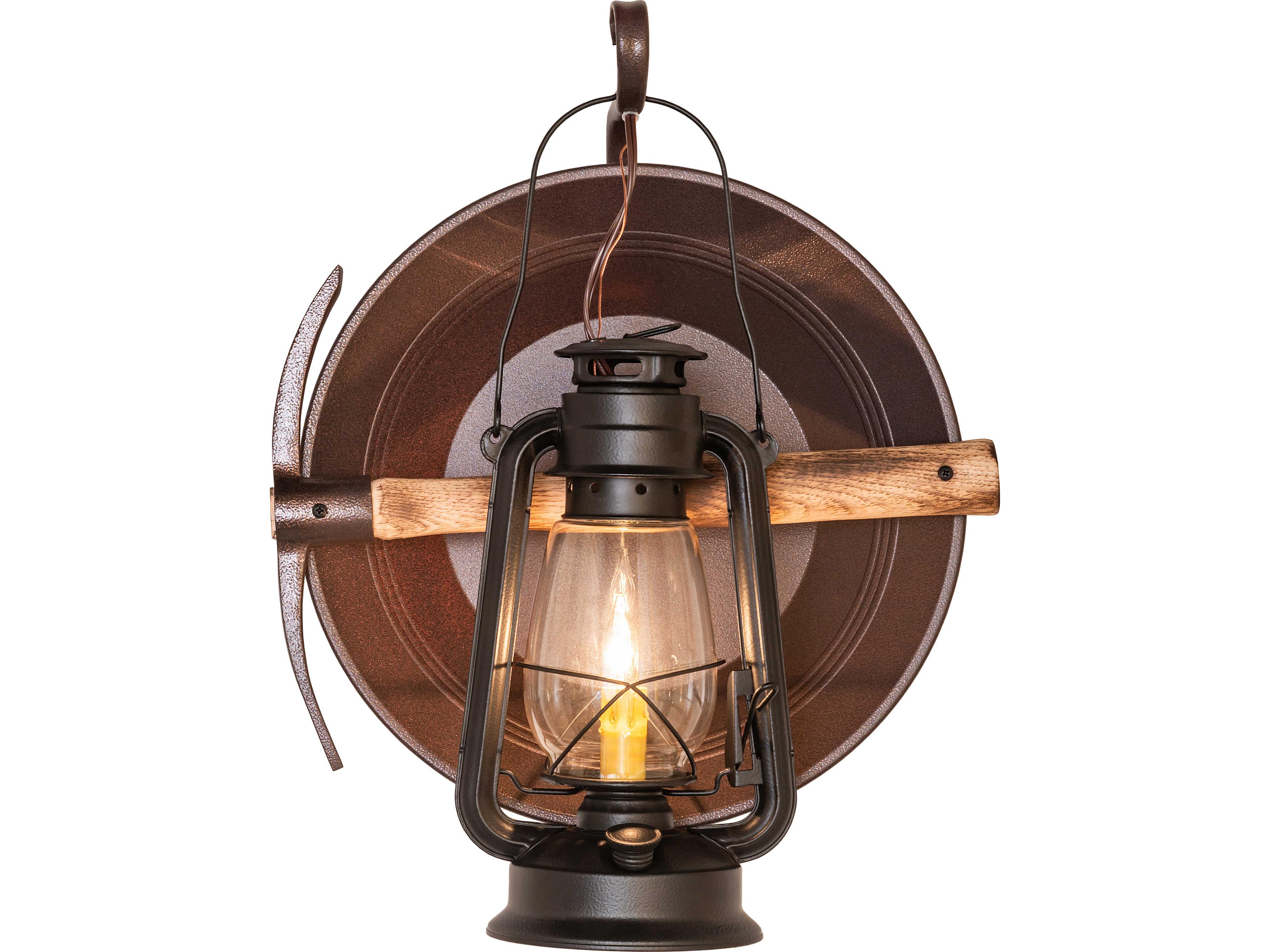 Meyda Miners Lantern 1-Light Clear Glass Black Traditional Wall Sconce