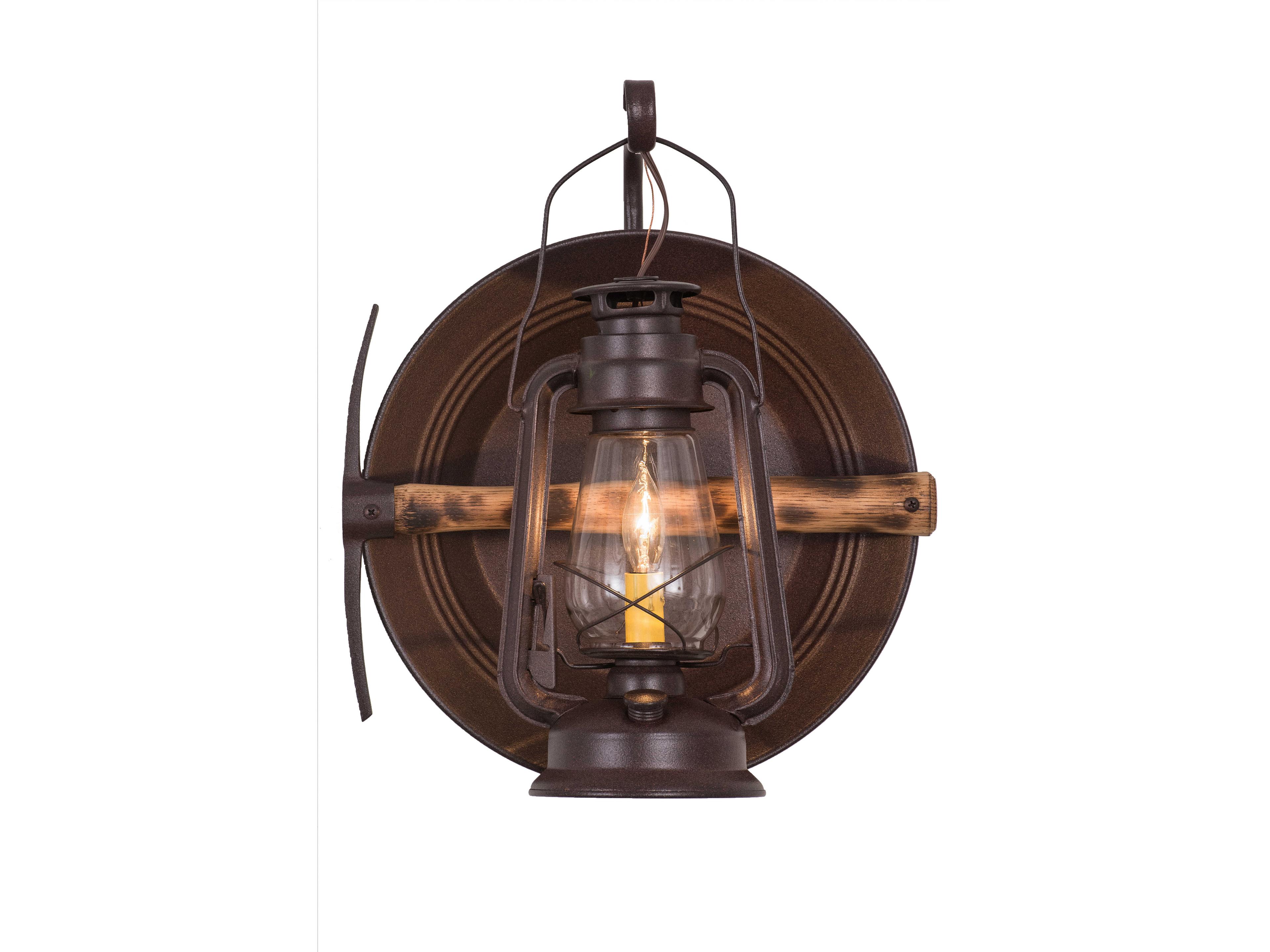 Meyda Miners Lantern 1-Light Clear Glass Brown Traditional Wall Sconce