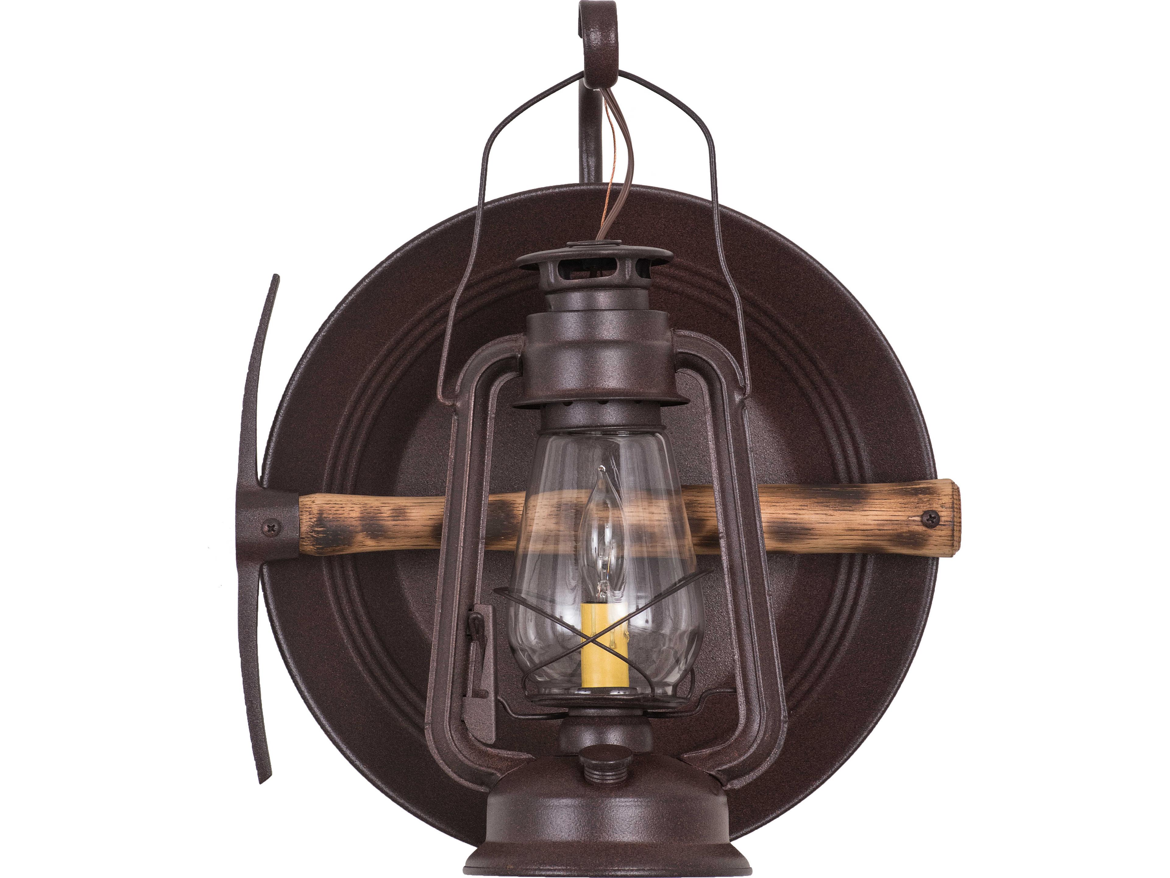 Meyda Miners Lantern 1-Light Clear Glass Brown Traditional Wall Sconce