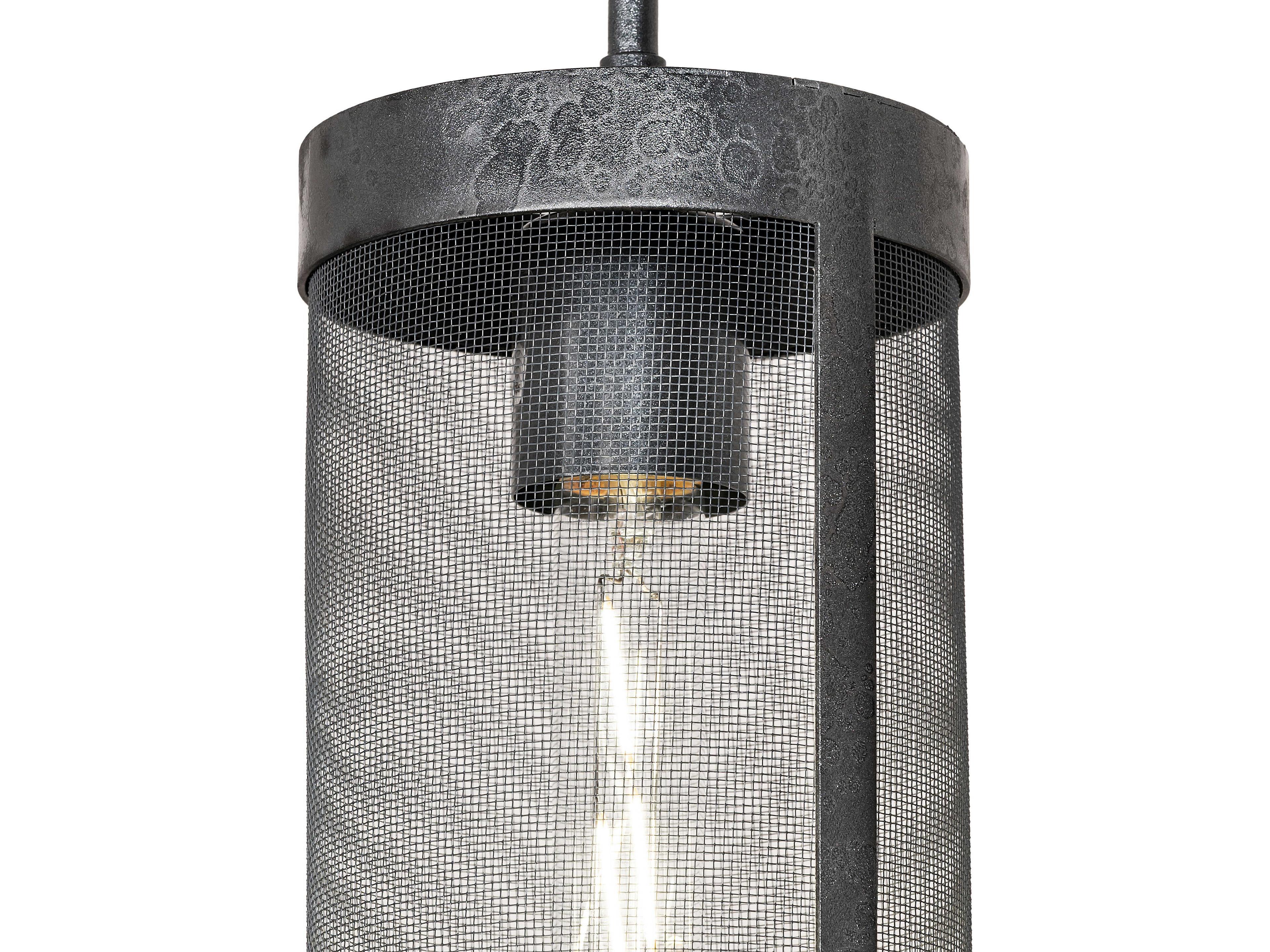 Meyda Cilindro Cage 1-Light Old Wrought Iron Steel Mini Pendant