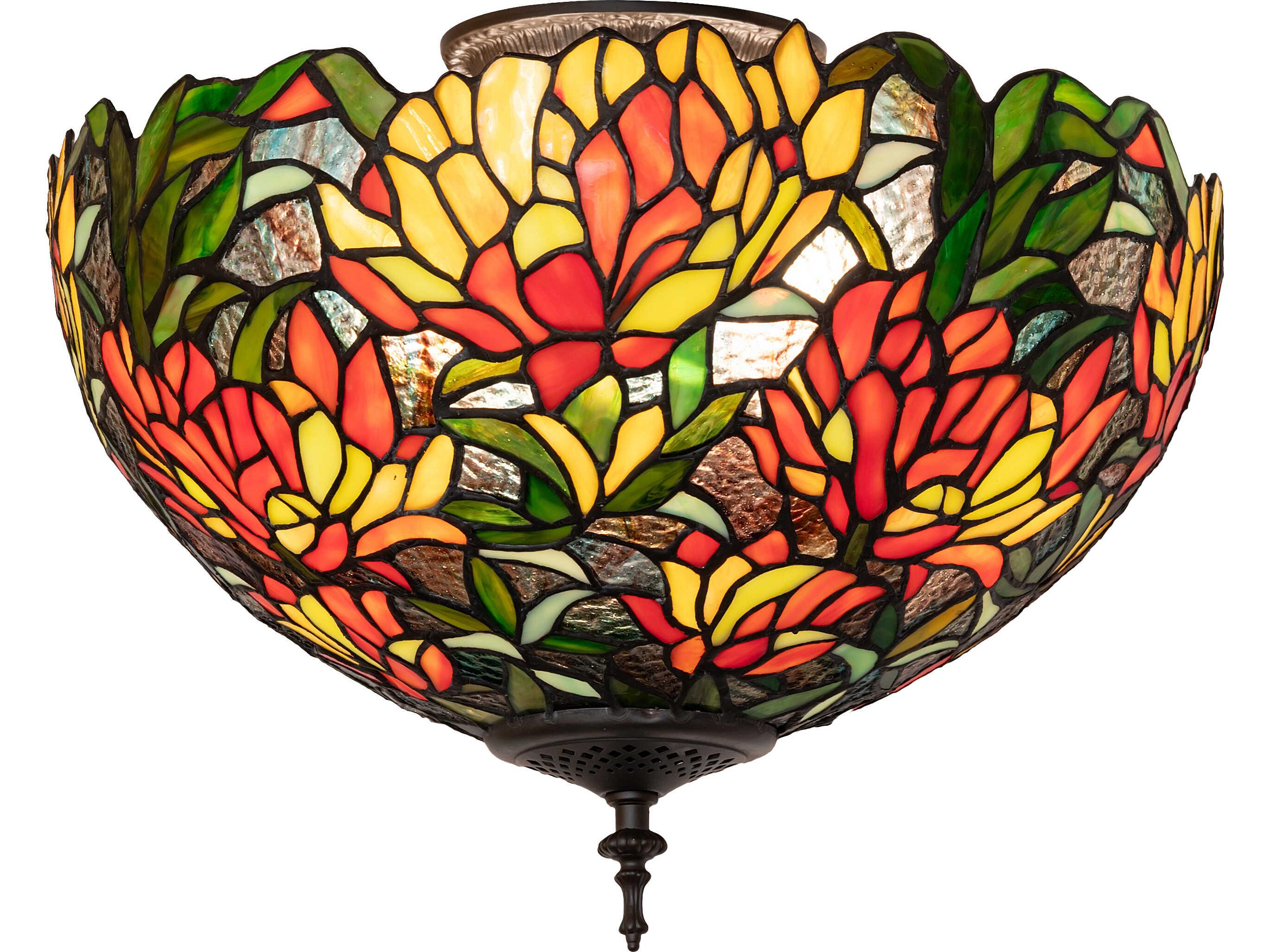 Meyda Lamella 3-Light Bronze Flush Mount