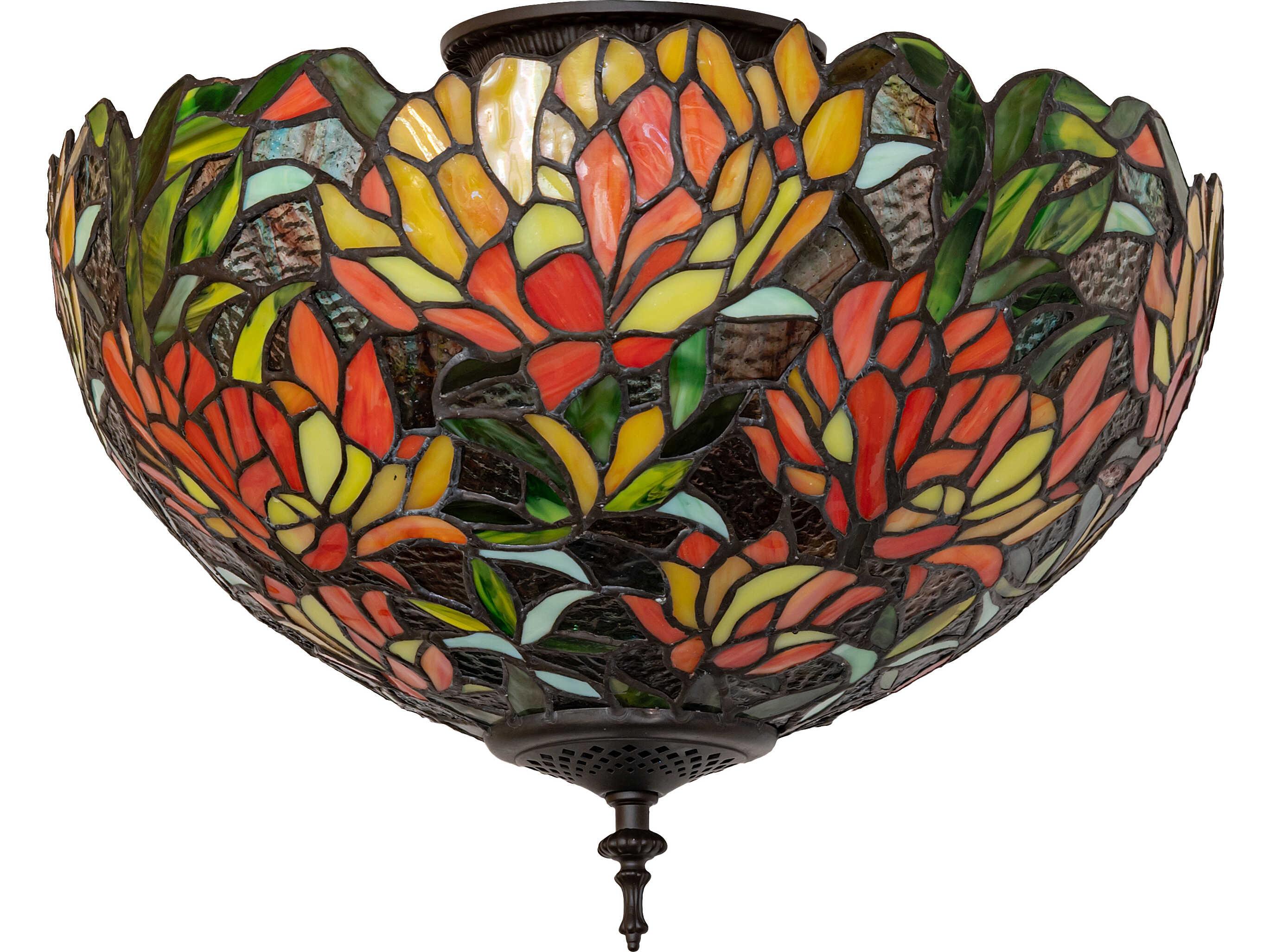 Meyda Lamella 3-Light Bronze Flush Mount