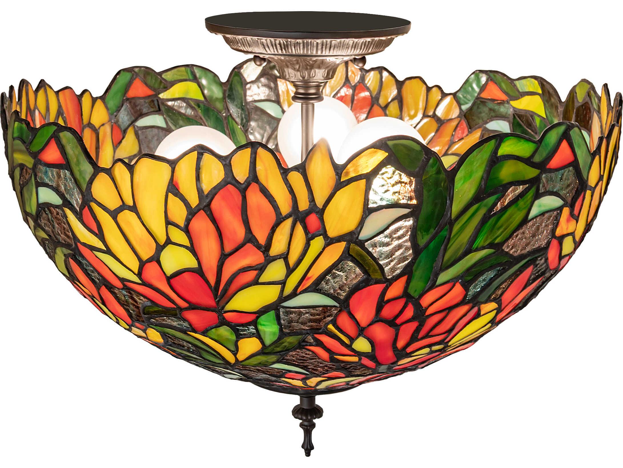 Meyda Lamella 3-Light Bronze Flush Mount