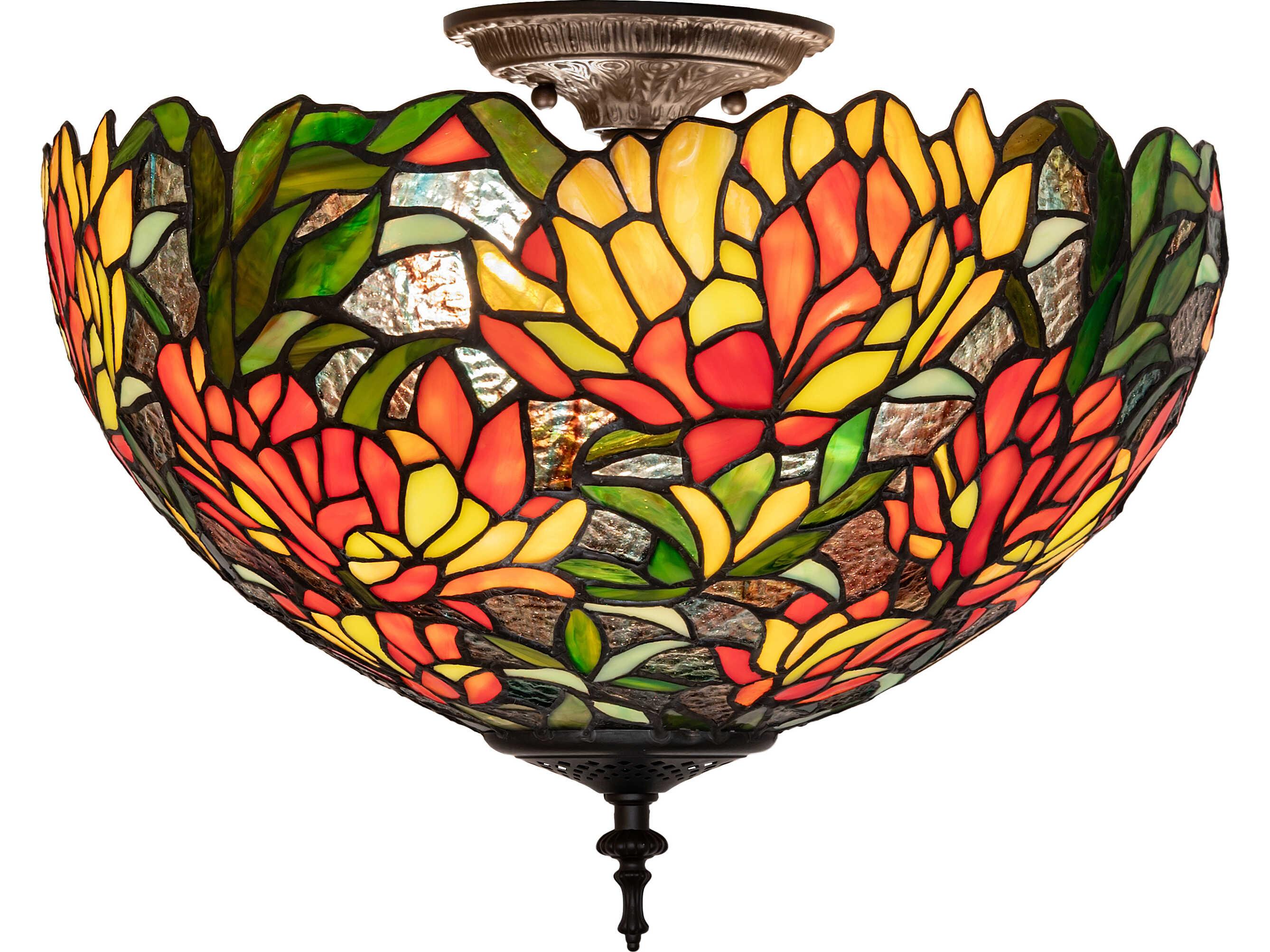 Meyda Lamella 3-Light Bronze Flush Mount