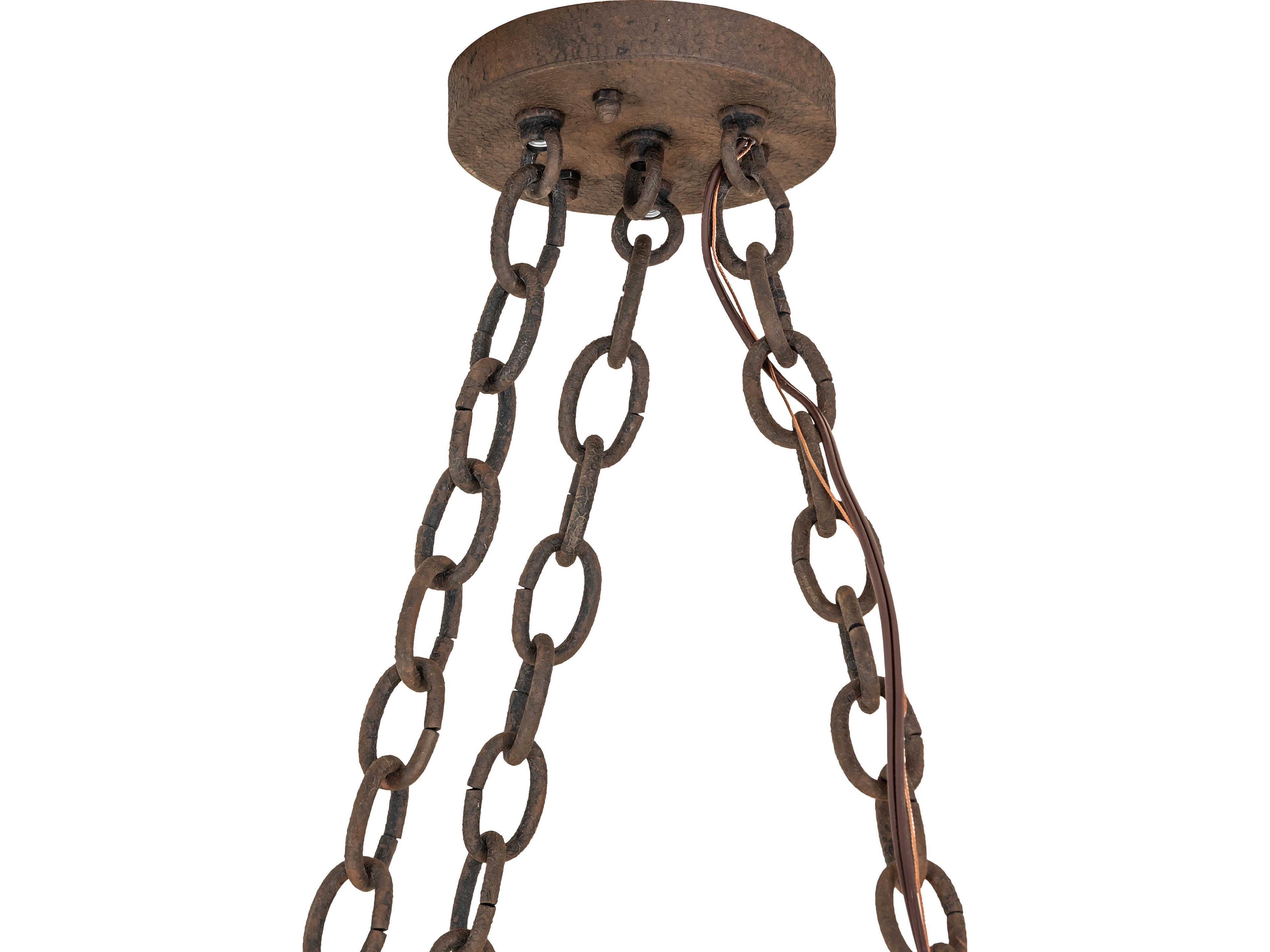 Meyda Winter Solstice 11-Light Distressed Chestnut Brown Linear Chandelier