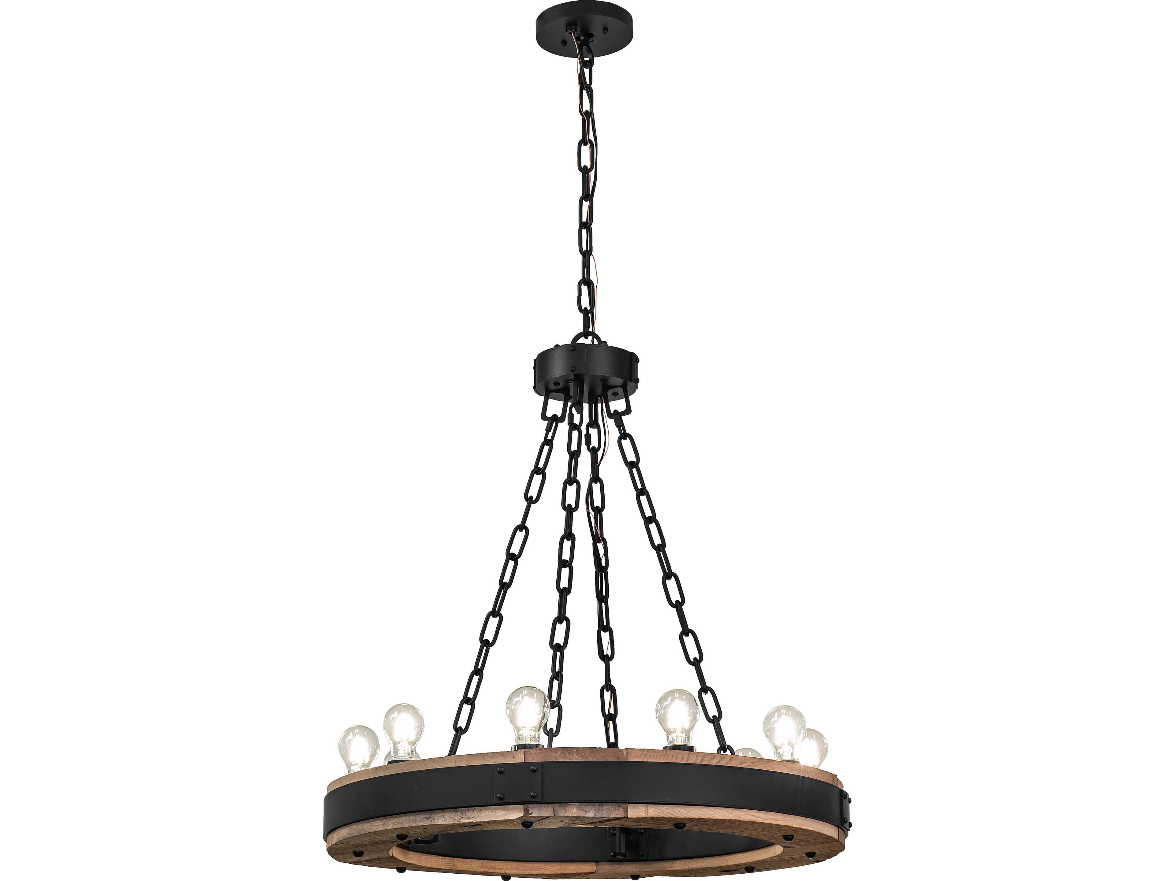 Meyda Dowling 10-Light Solar Black Traditional Chandelier