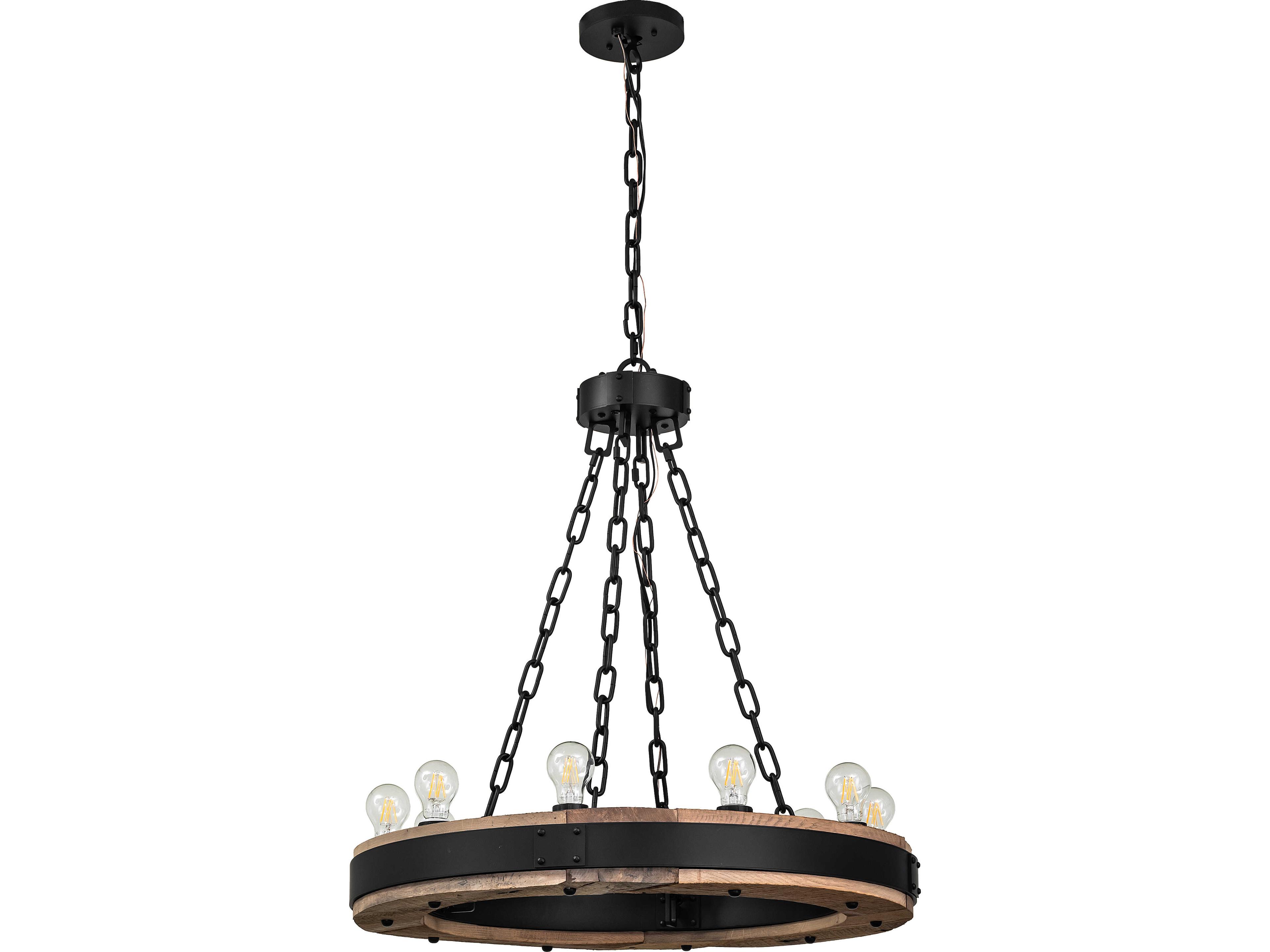 Meyda Dowling 10-Light Solar Black Traditional Chandelier