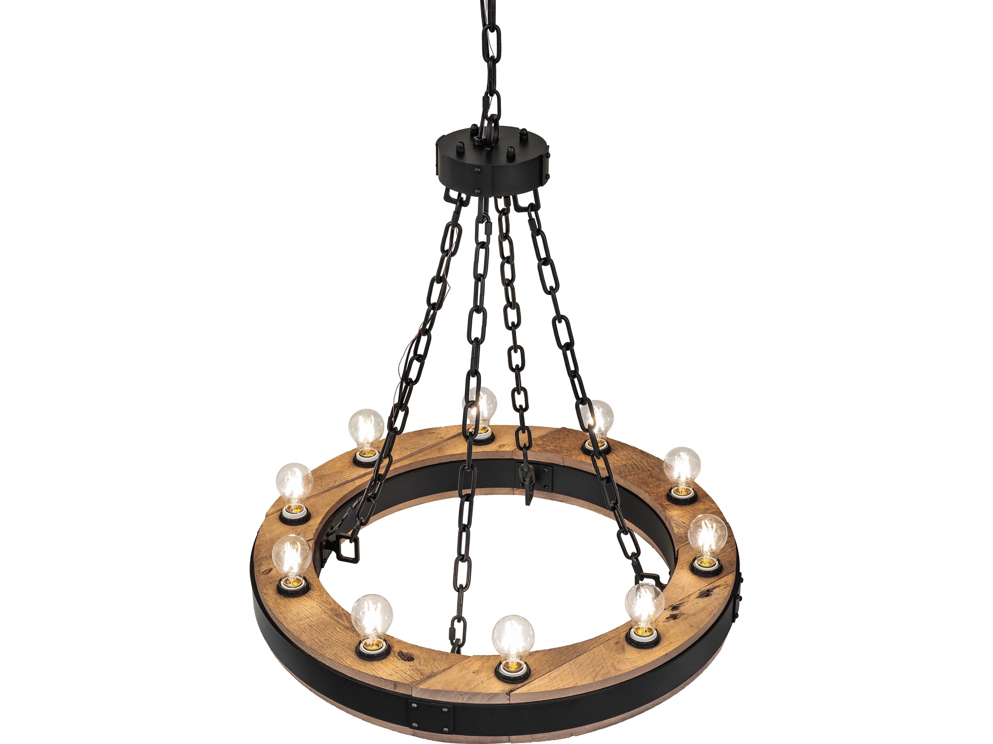 Meyda Dowling 10-Light Solar Black Traditional Chandelier