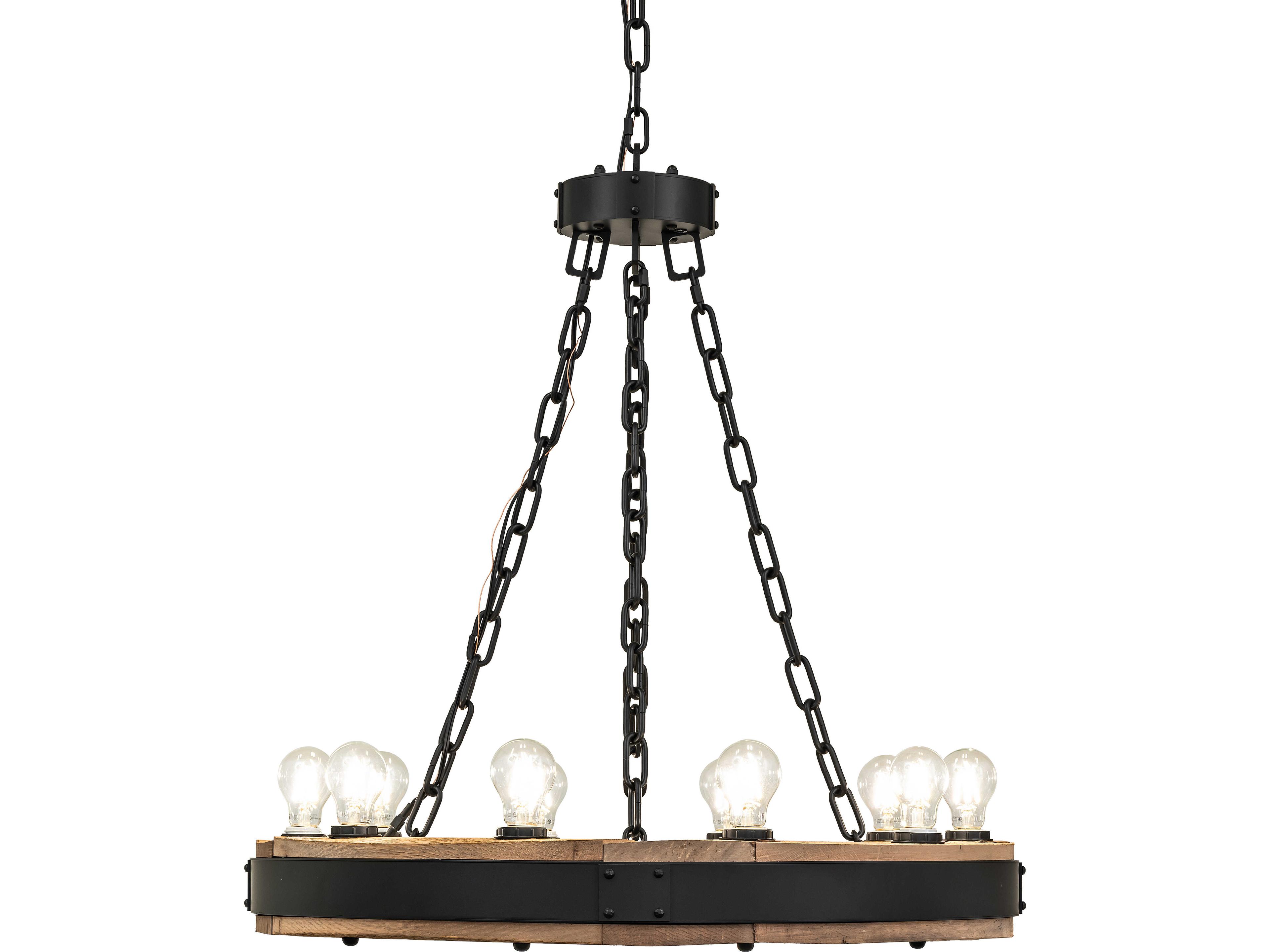Meyda Dowling 10-Light Solar Black Traditional Chandelier