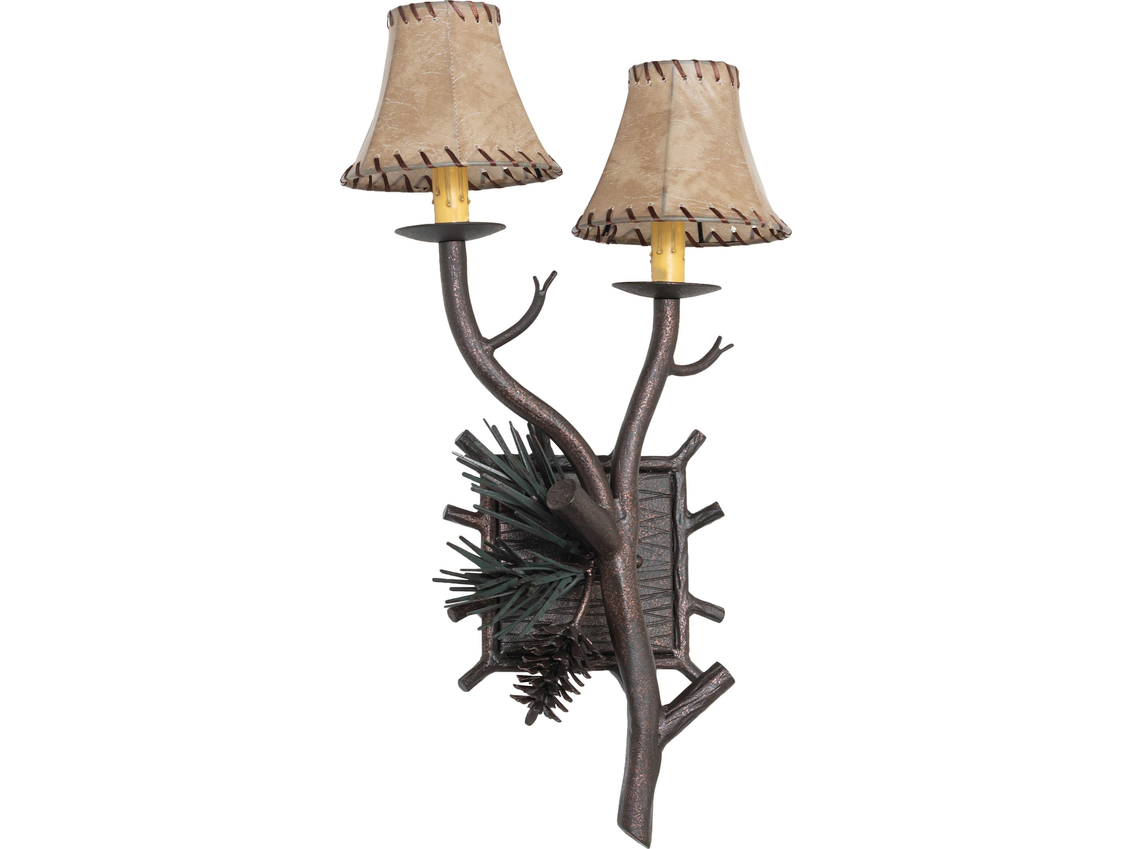 Meyda Pinewood 2-Light Bronze Traditional Wall Sconce