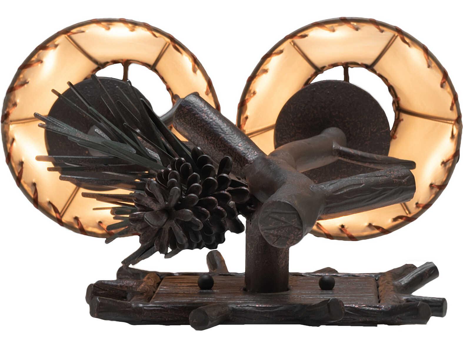 Meyda Pinewood 2-Light Bronze Traditional Wall Sconce