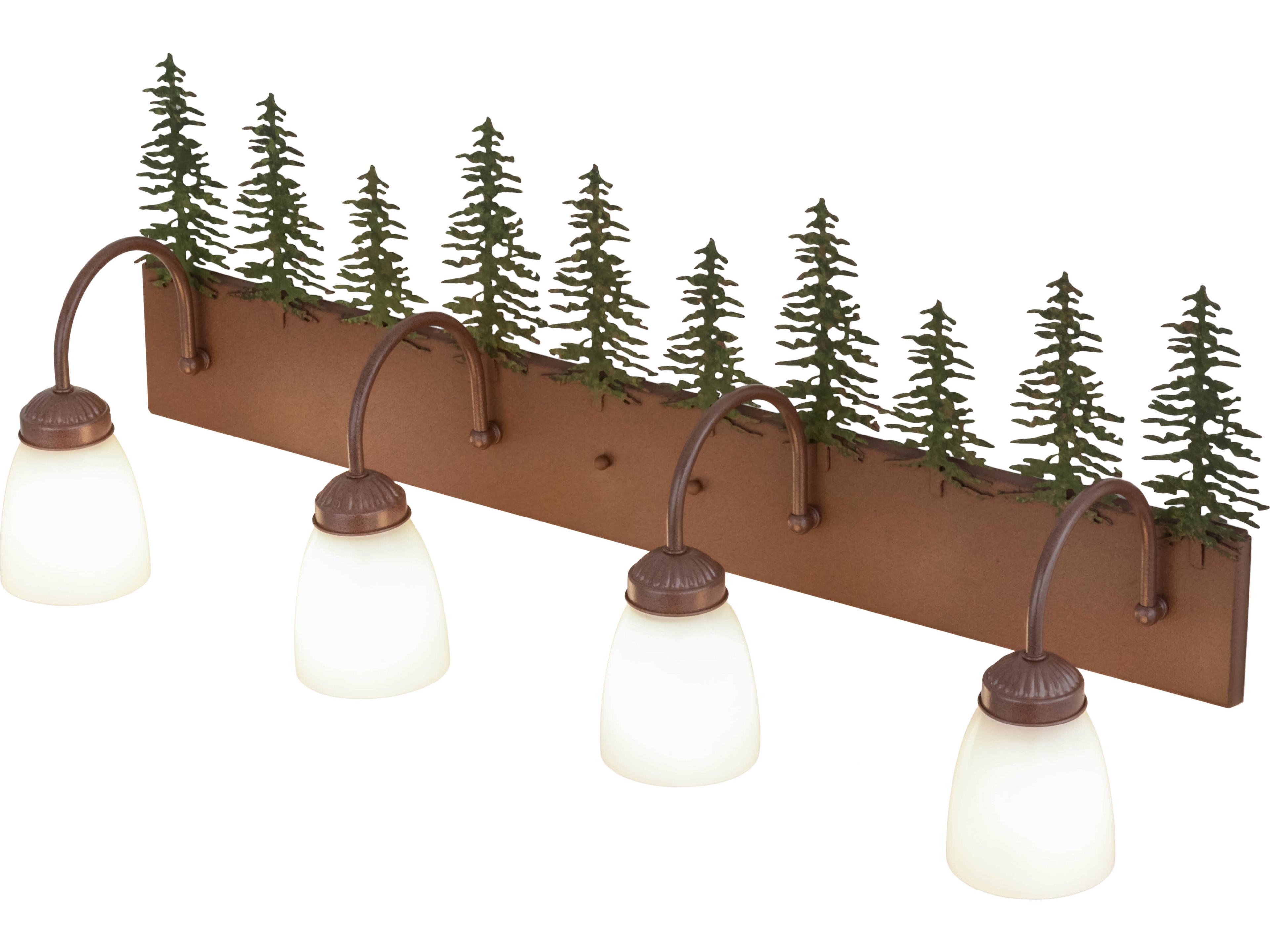Meyda Tall Pines 4-Light Copper Traditional Vanity Light