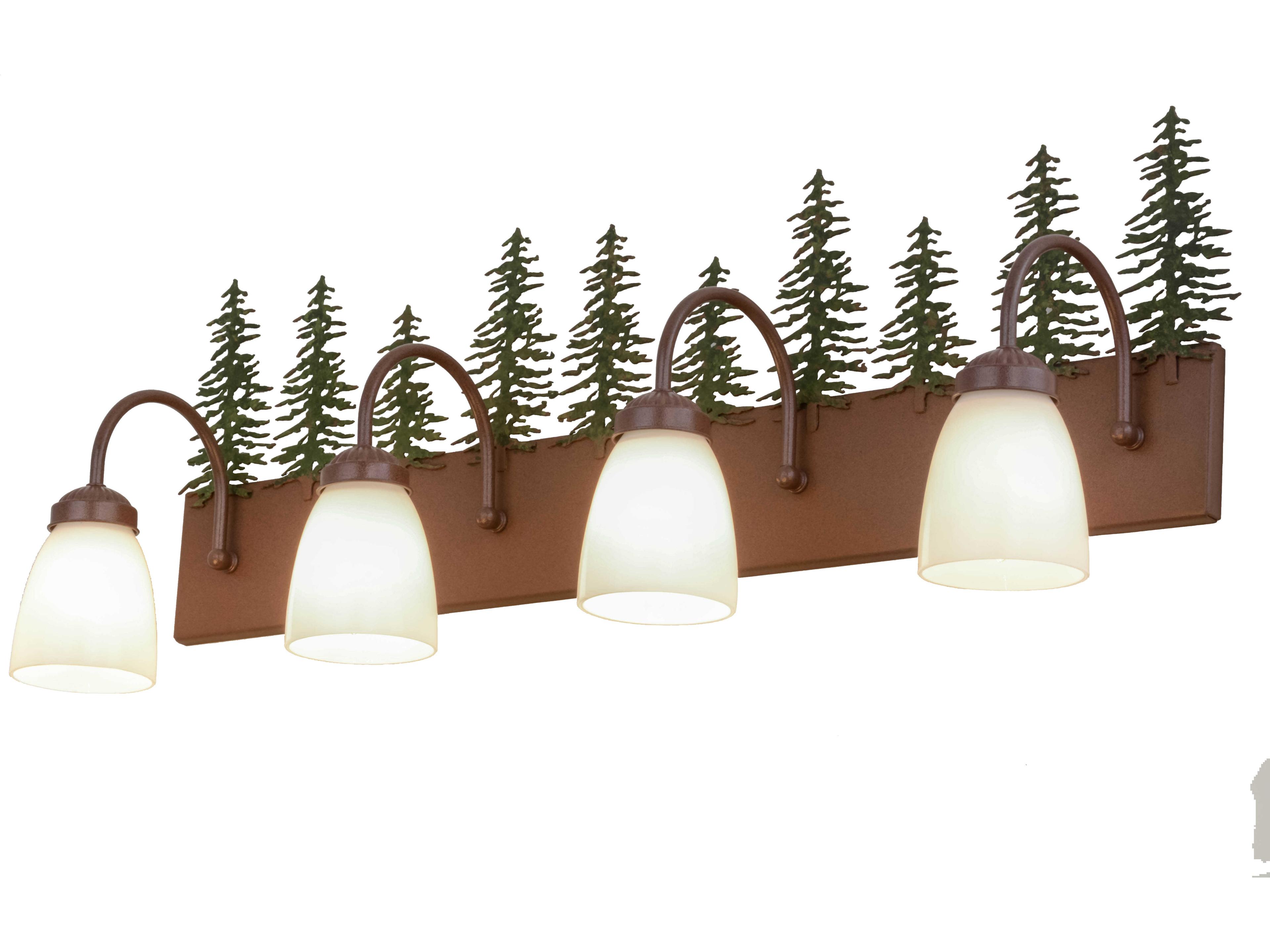 Meyda Tall Pines 4-Light Copper Traditional Vanity Light