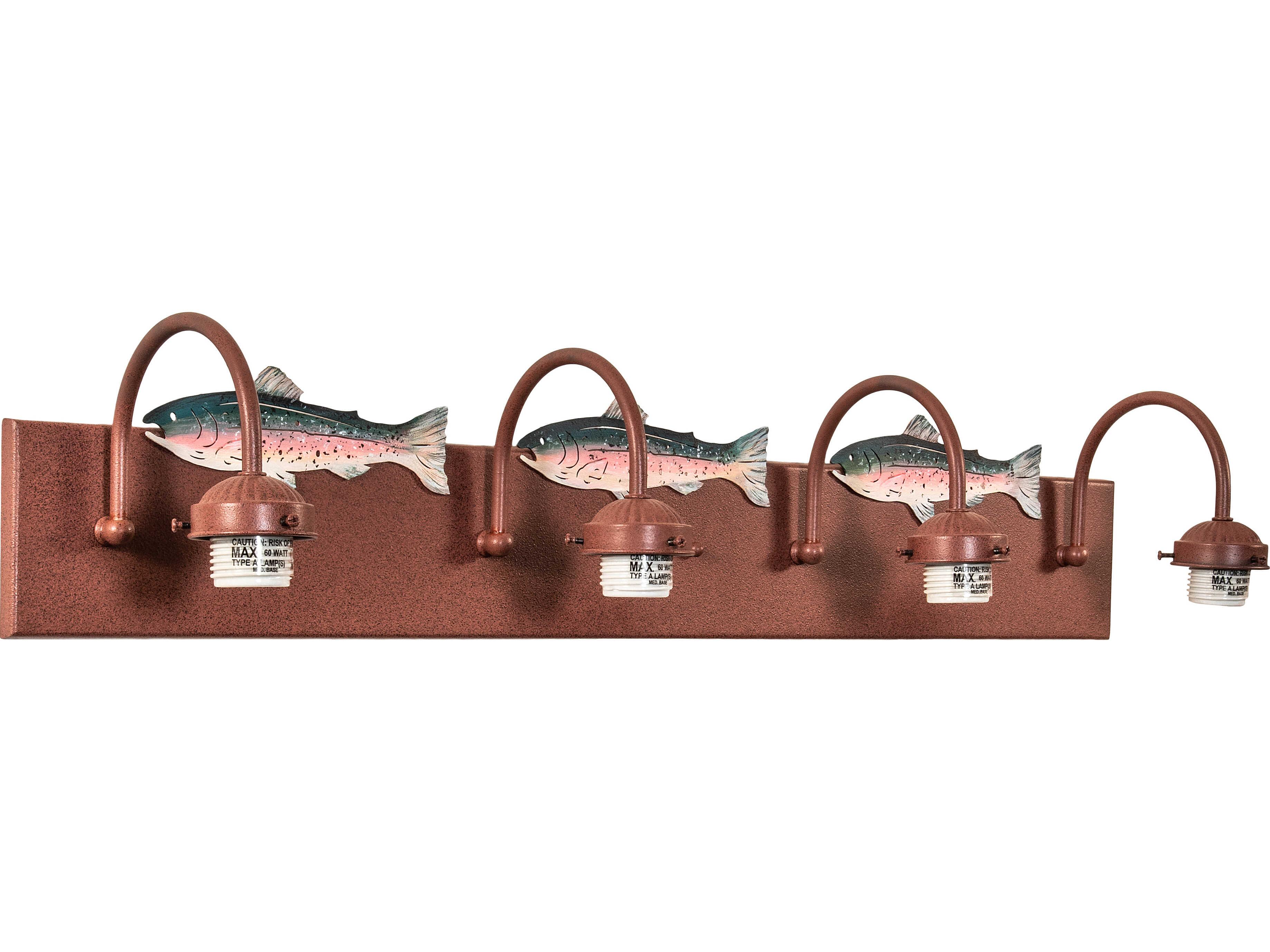 Meyda Rainbow Trout 4-Light Copper Traditional Vanity Light