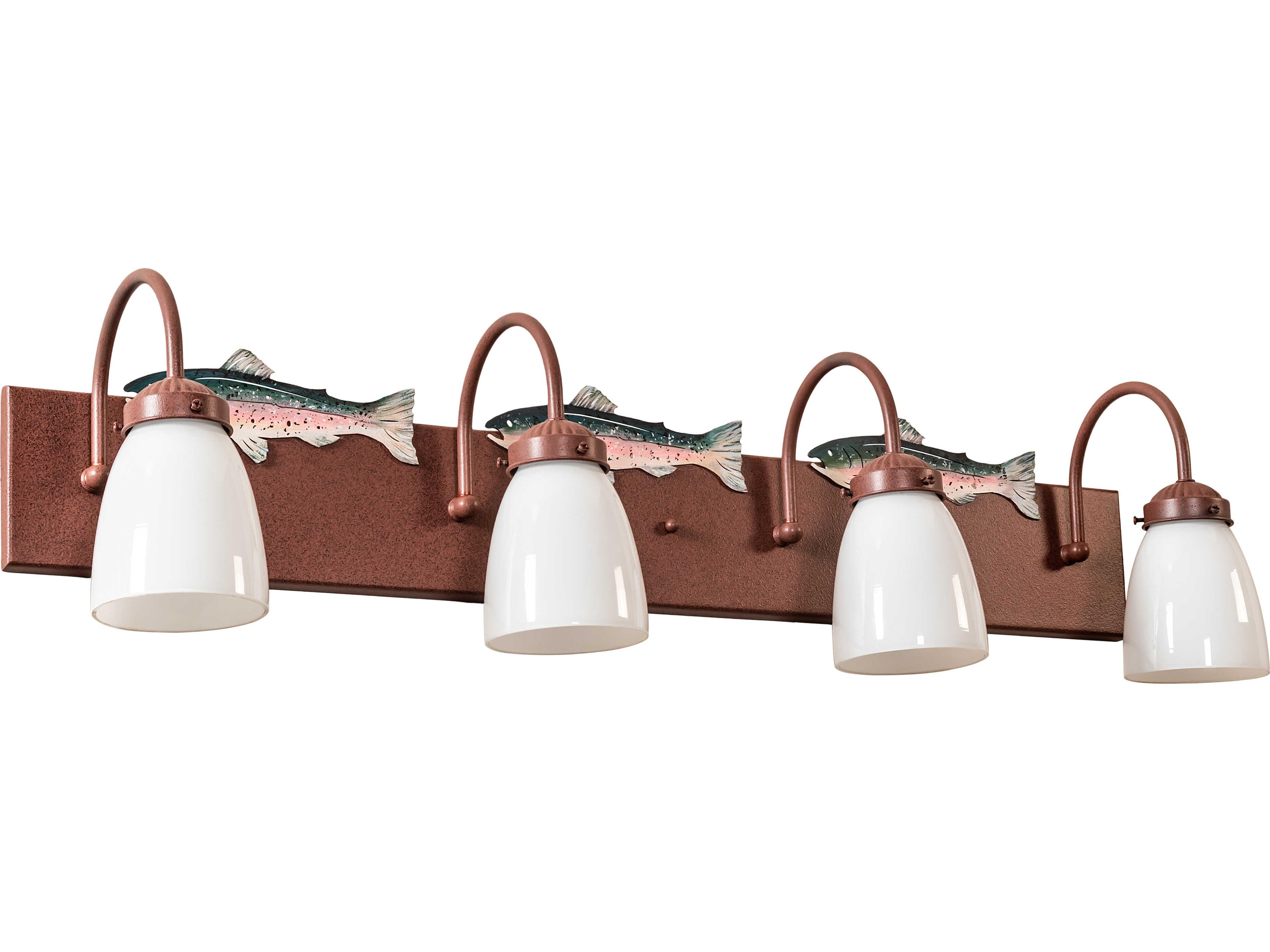 Meyda Rainbow Trout 4-Light Copper Traditional Vanity Light