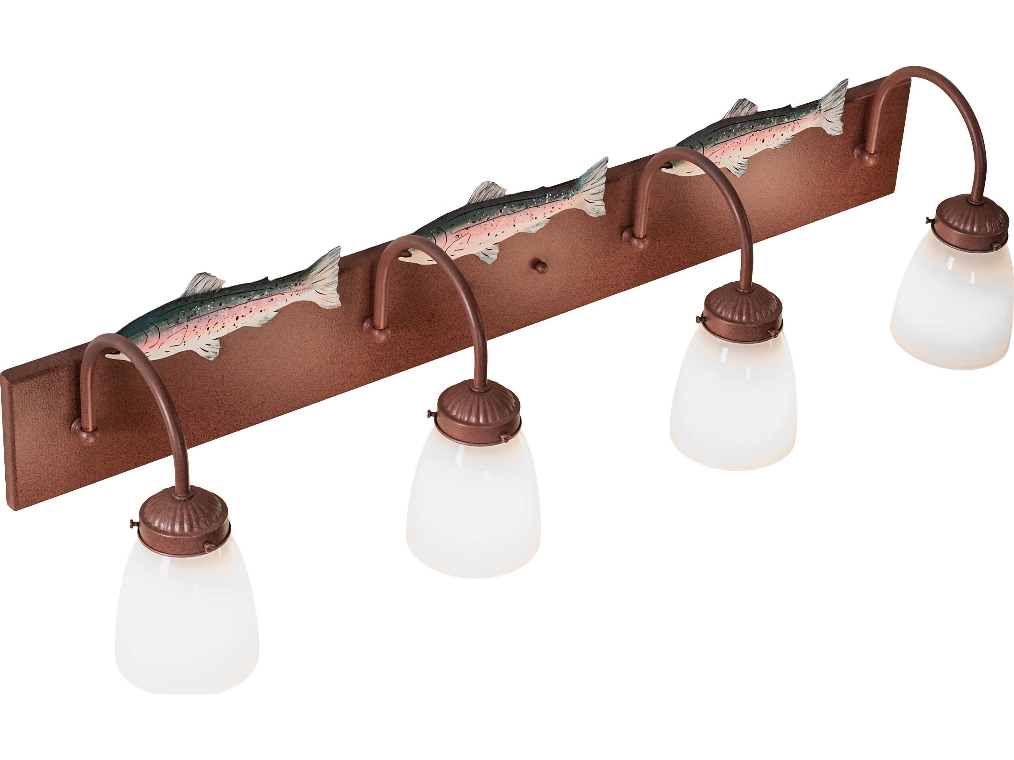 Meyda Rainbow Trout 4-Light Copper Traditional Vanity Light