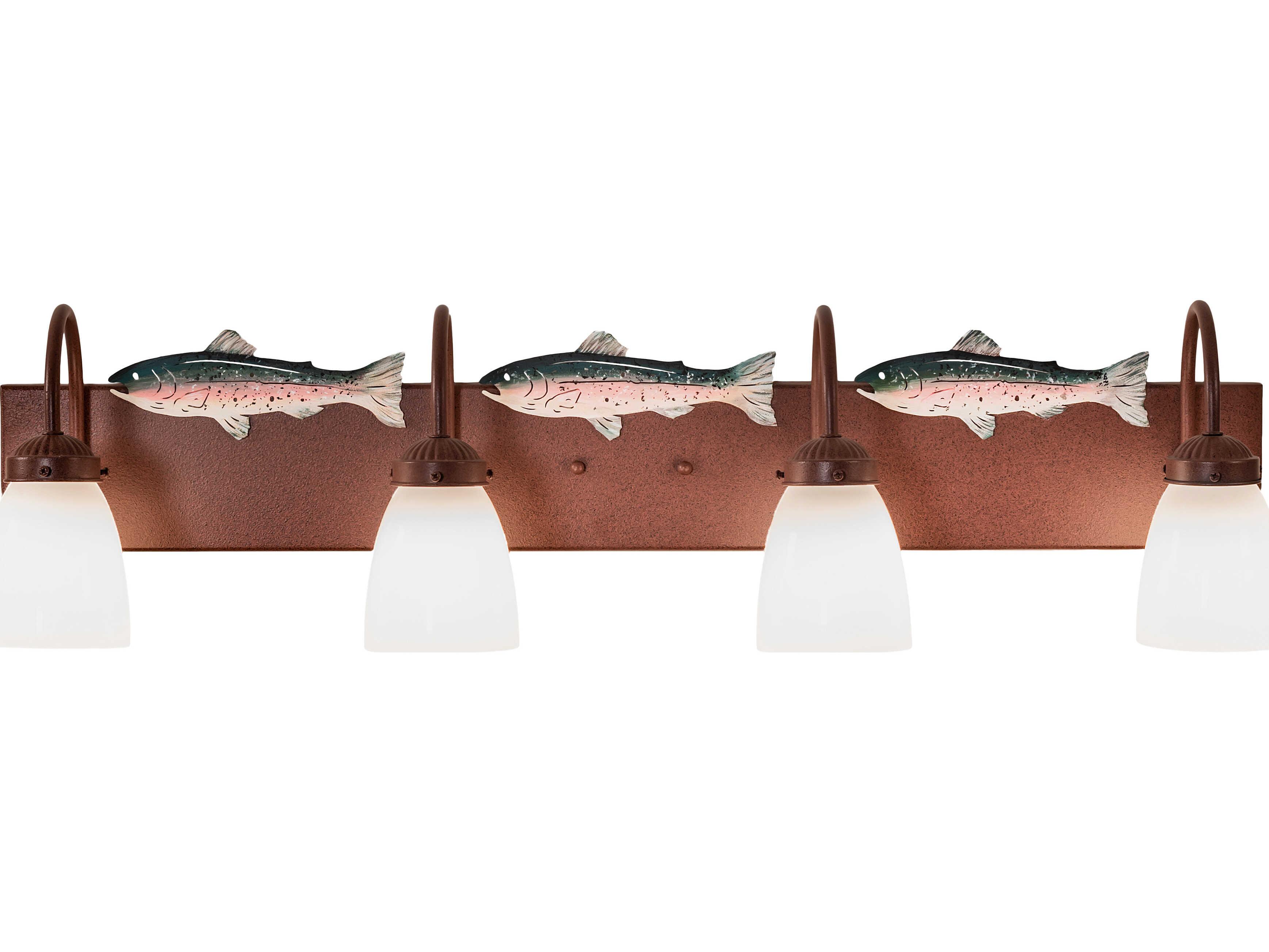 Meyda Rainbow Trout 4-Light Copper Traditional Vanity Light