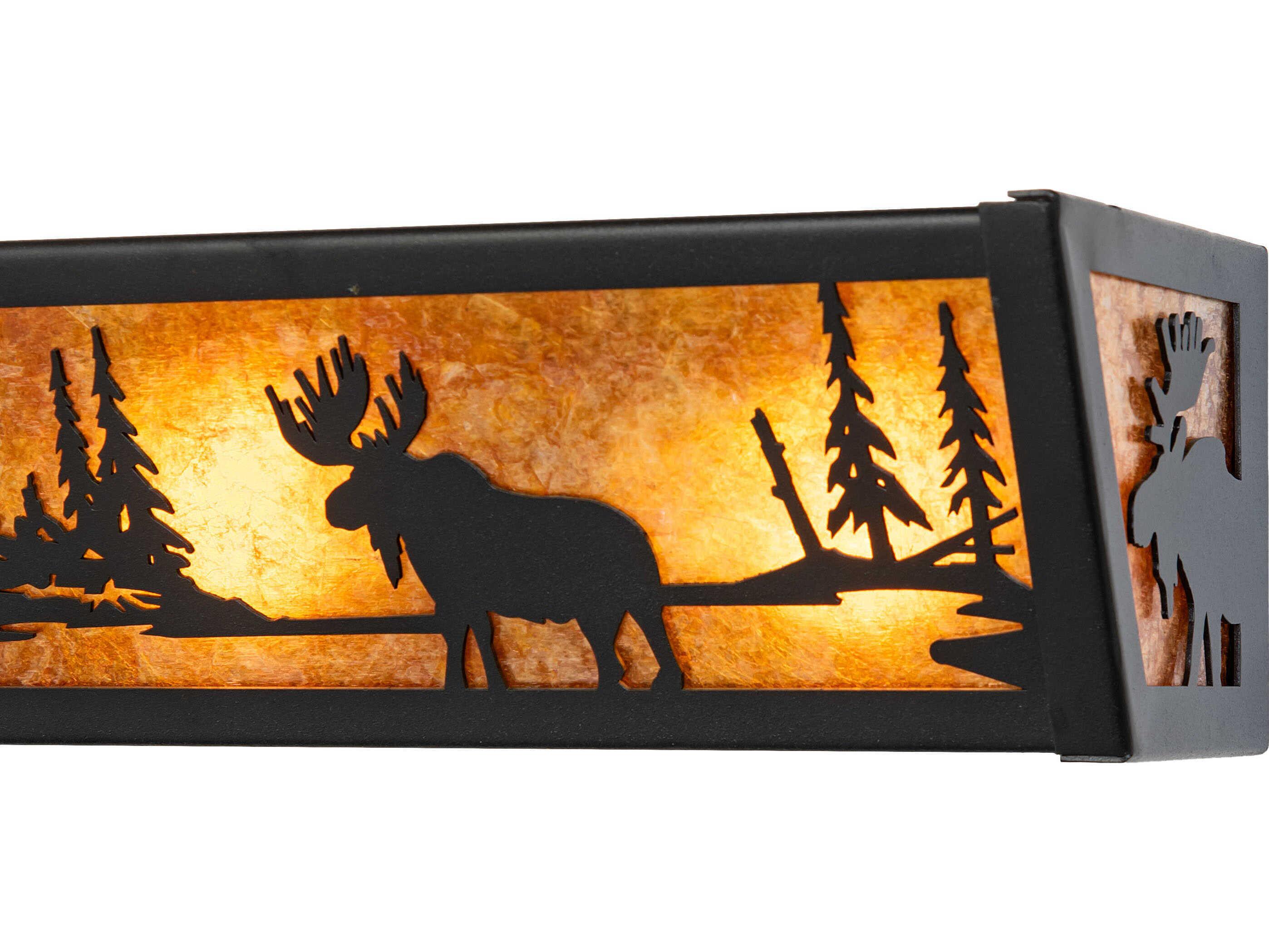 Meyda Moose At Lake 4-Light Textured Black Vanity Light