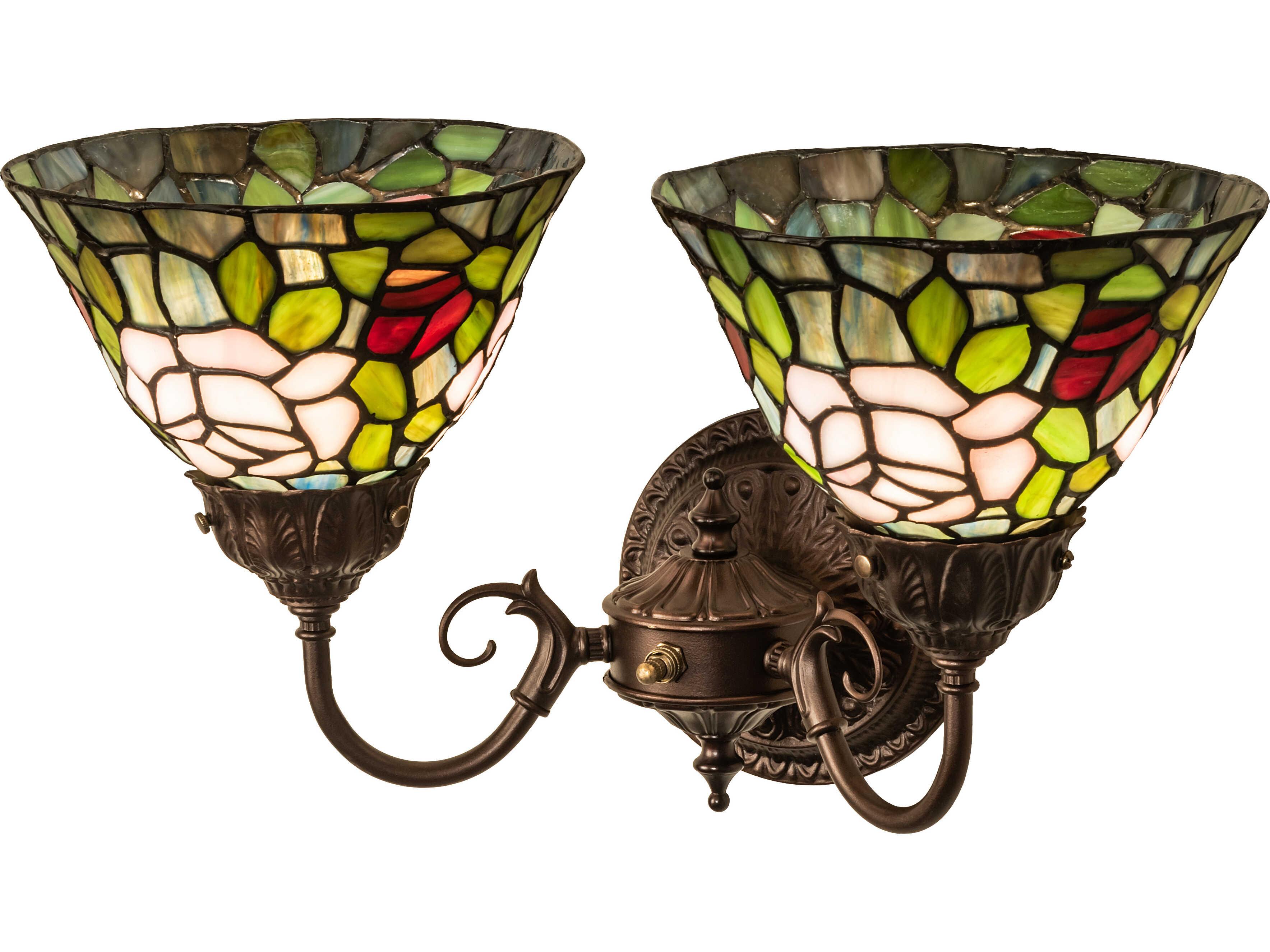 Meyda Tiffany Rosebush 2-Light Bronze Traditional Vanity Light
