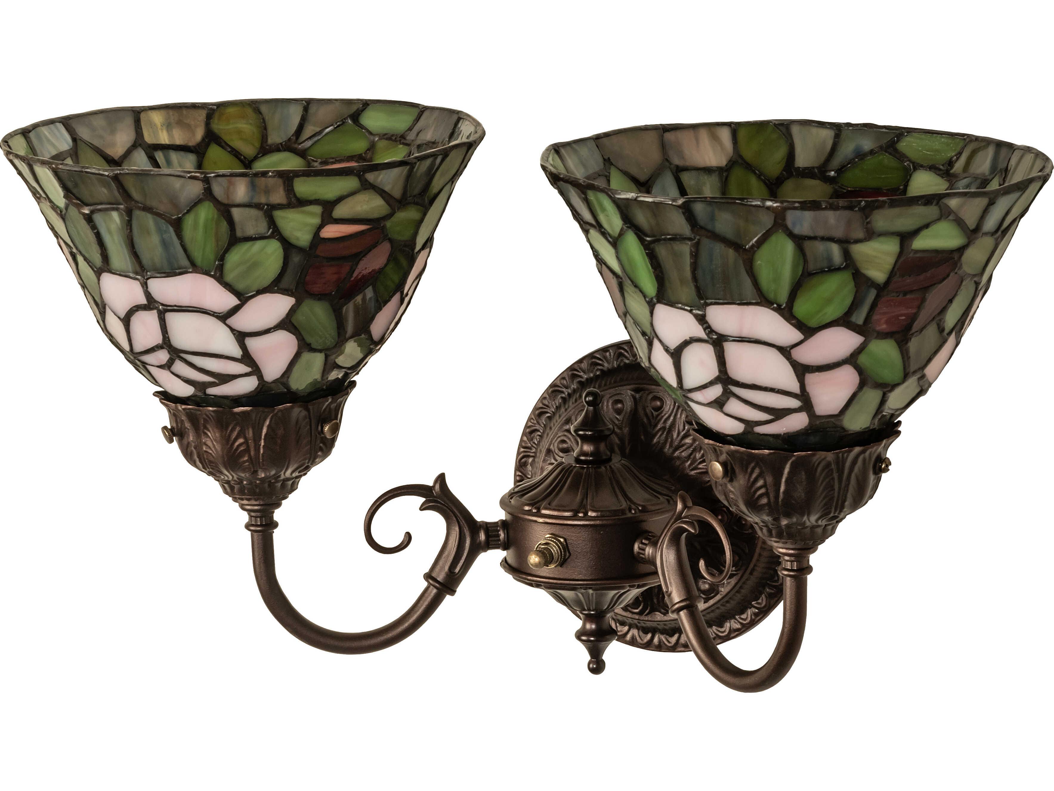 Meyda Tiffany Rosebush 2-Light Bronze Traditional Vanity Light