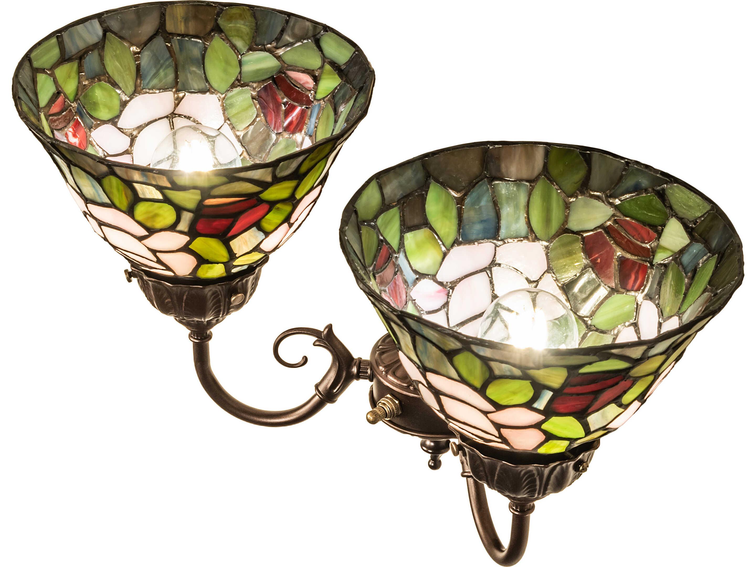 Meyda Tiffany Rosebush 2-Light Bronze Traditional Vanity Light