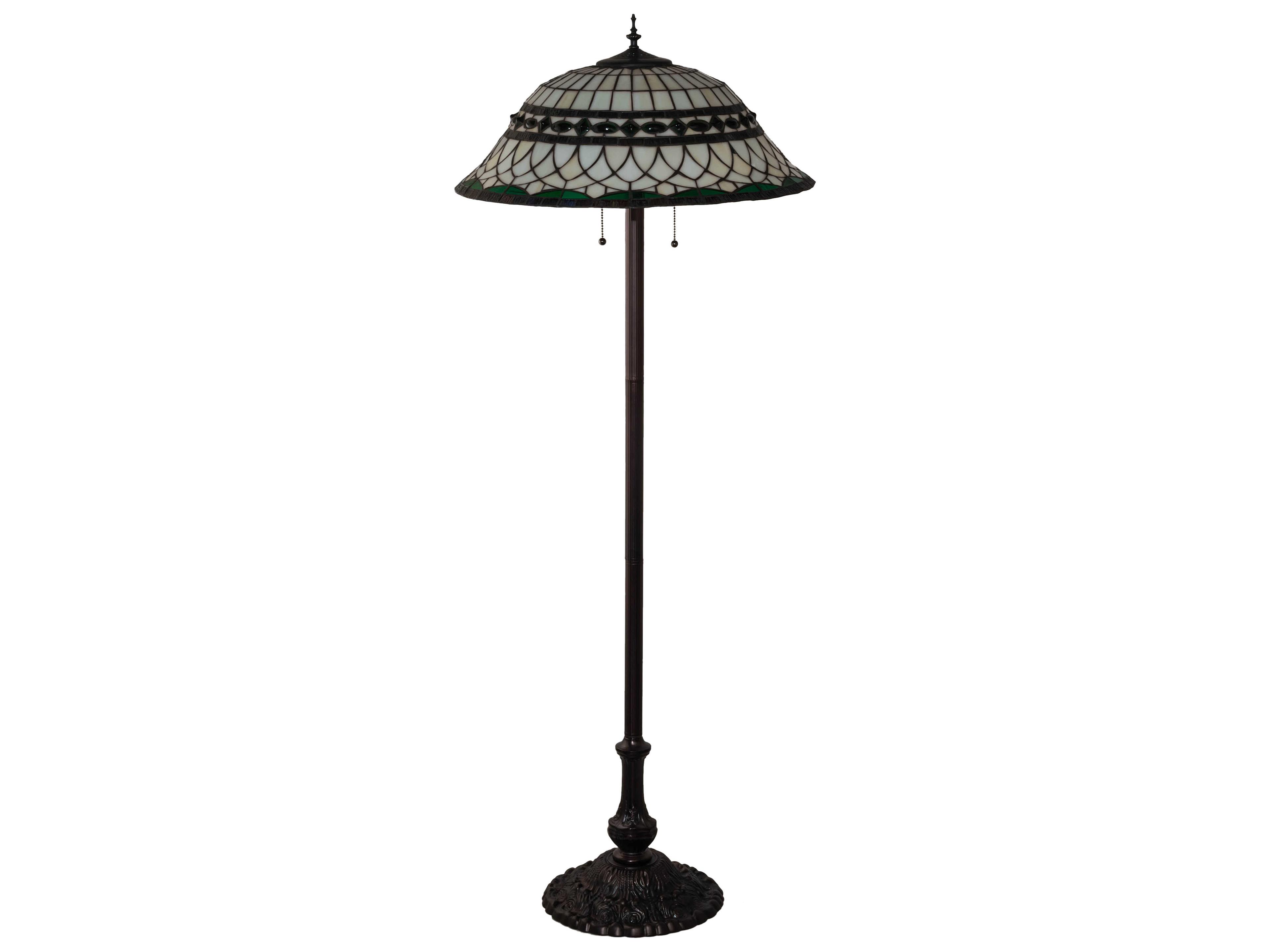 Meyda Tiffany Roman Glass Mahogany Bronze Floor Lamp