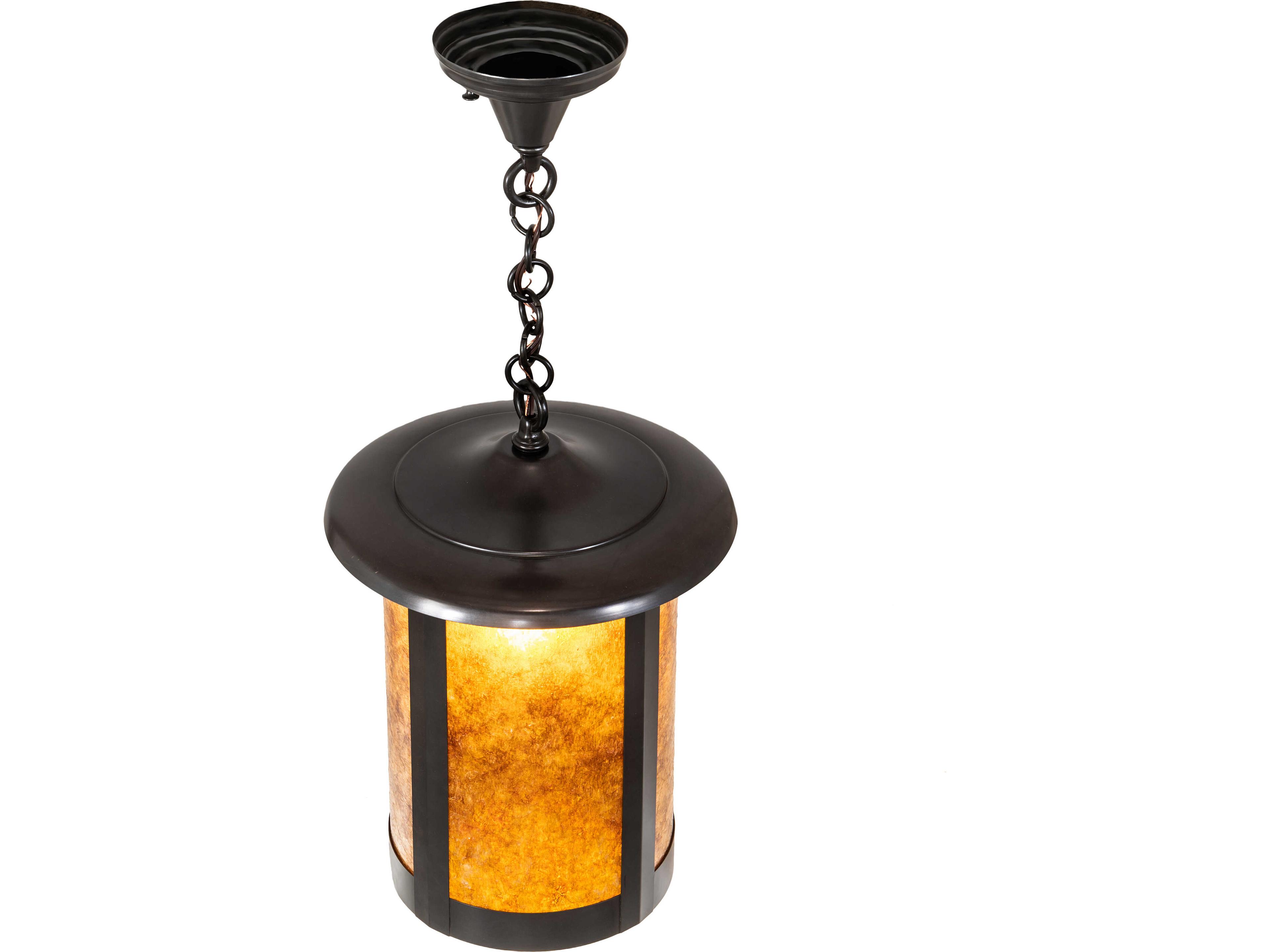 Meyda Fulton 1-Light Amber Mica Brown Pendant