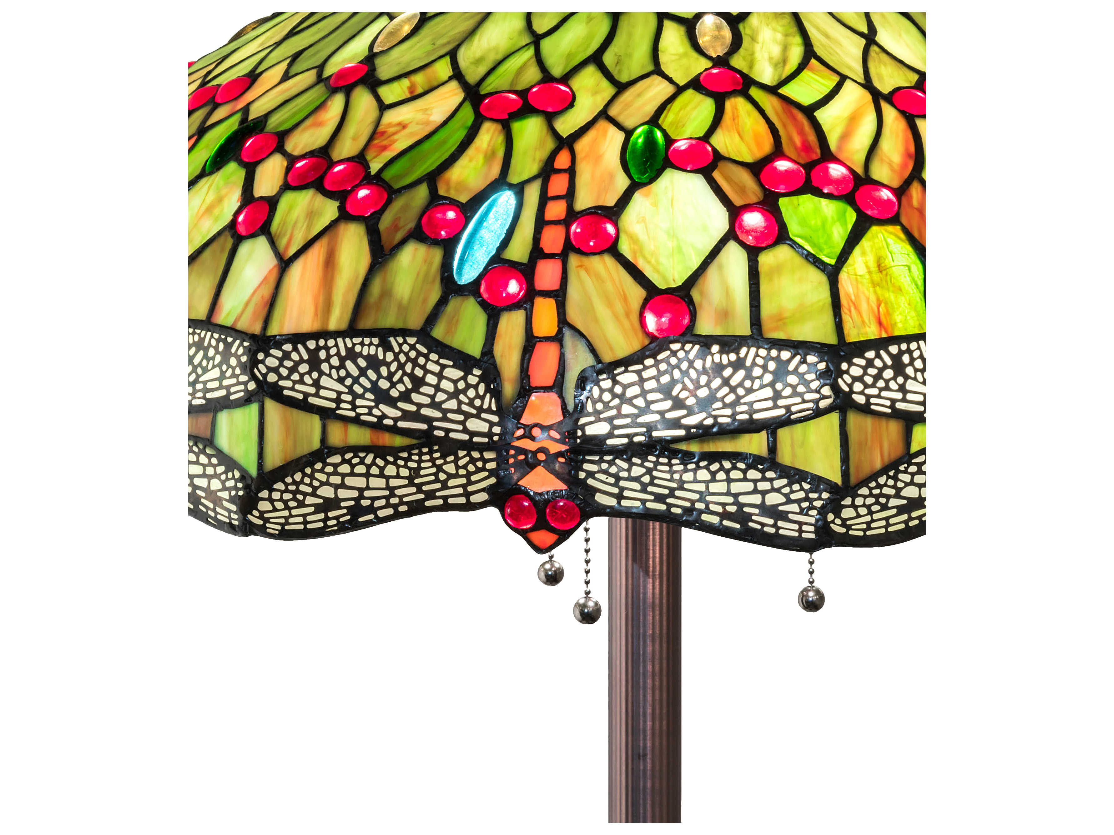 Meyda Tiffany Hanginghead Dragonfly Glass Mahogany Bronze Floor Lamp