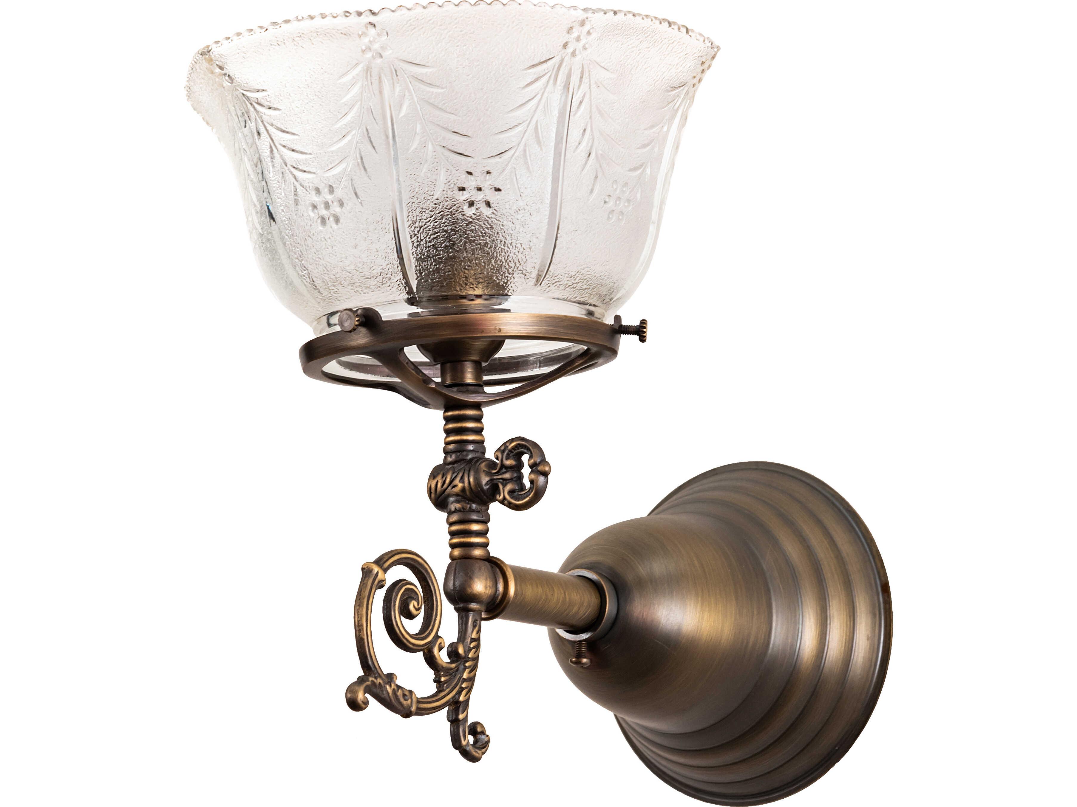 Meyda Revival 1-Light Brass Traditional Wall Sconce