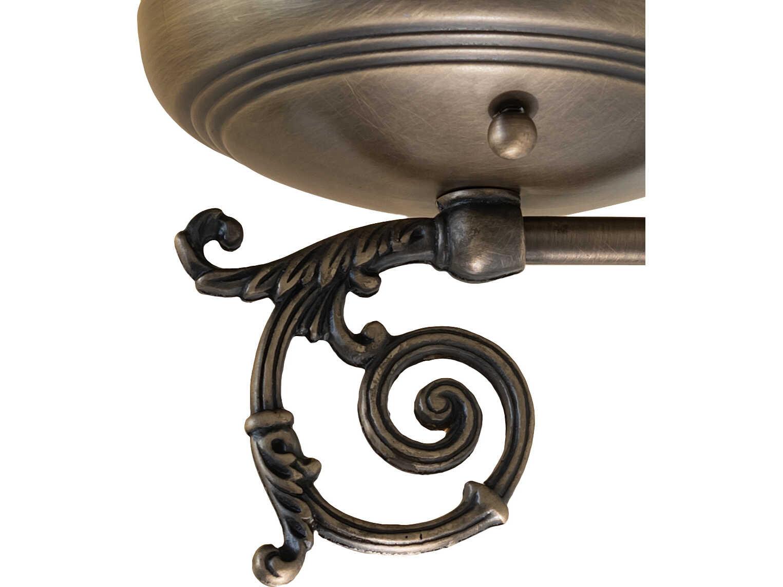 Meyda Revival 1-Light Brass Traditional Semi Flush Mount