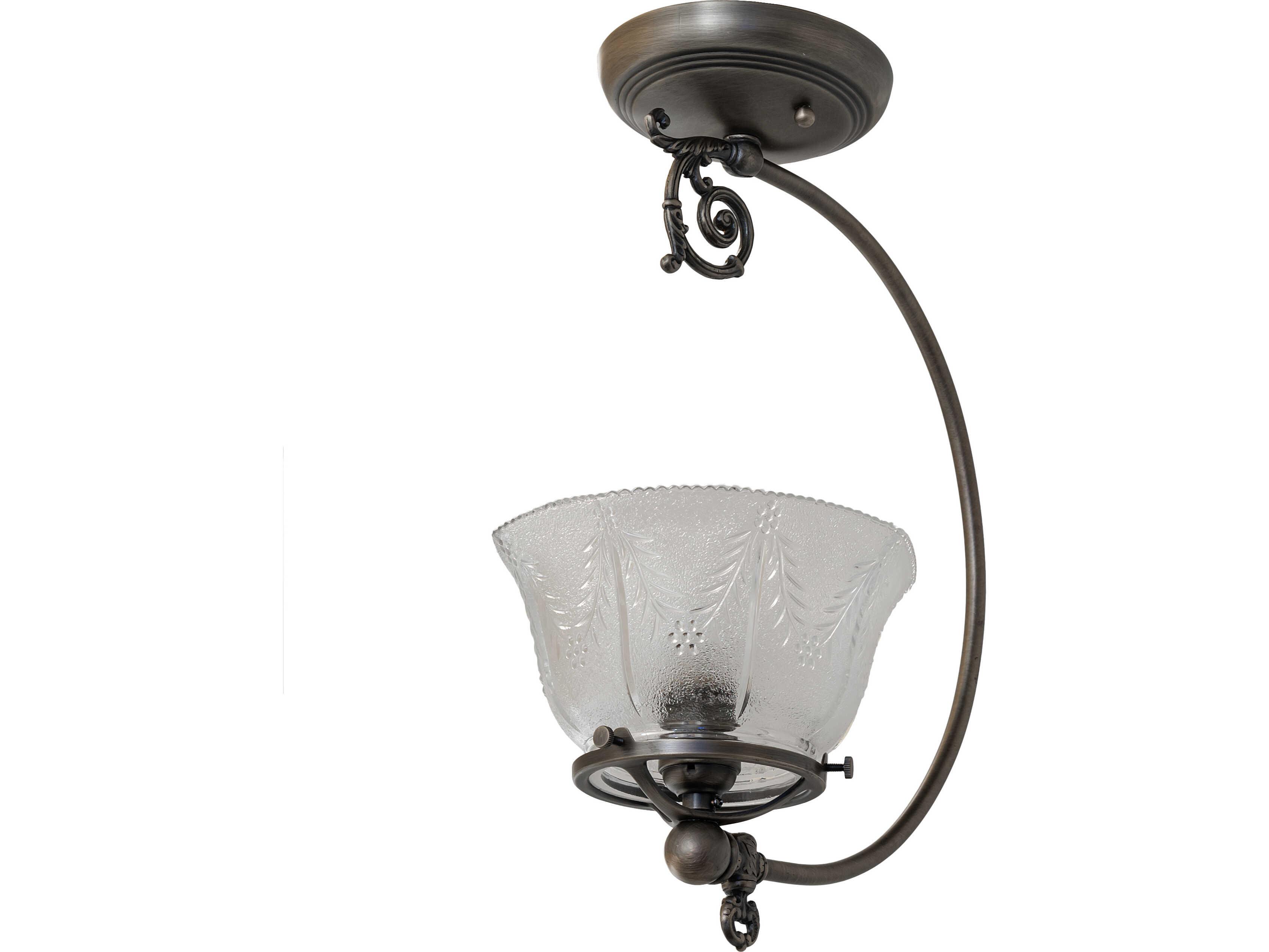 Meyda Revival 1-Light Brass Traditional Semi Flush Mount