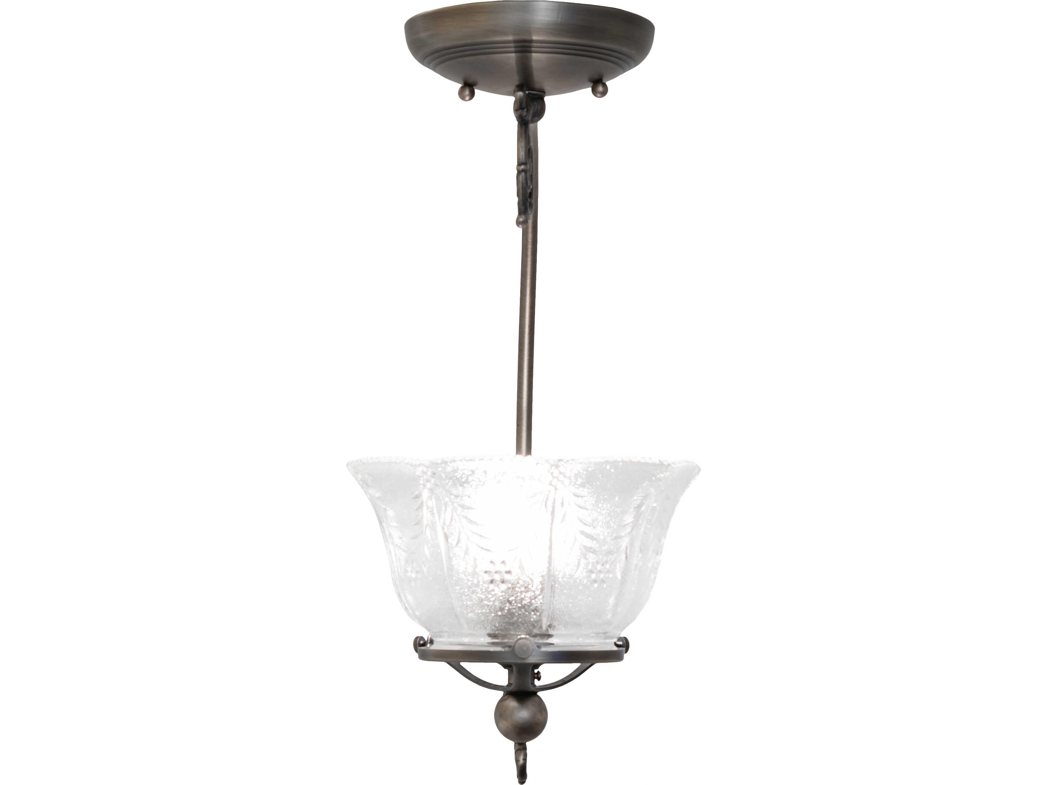 Meyda Revival 1-Light Brass Traditional Semi Flush Mount
