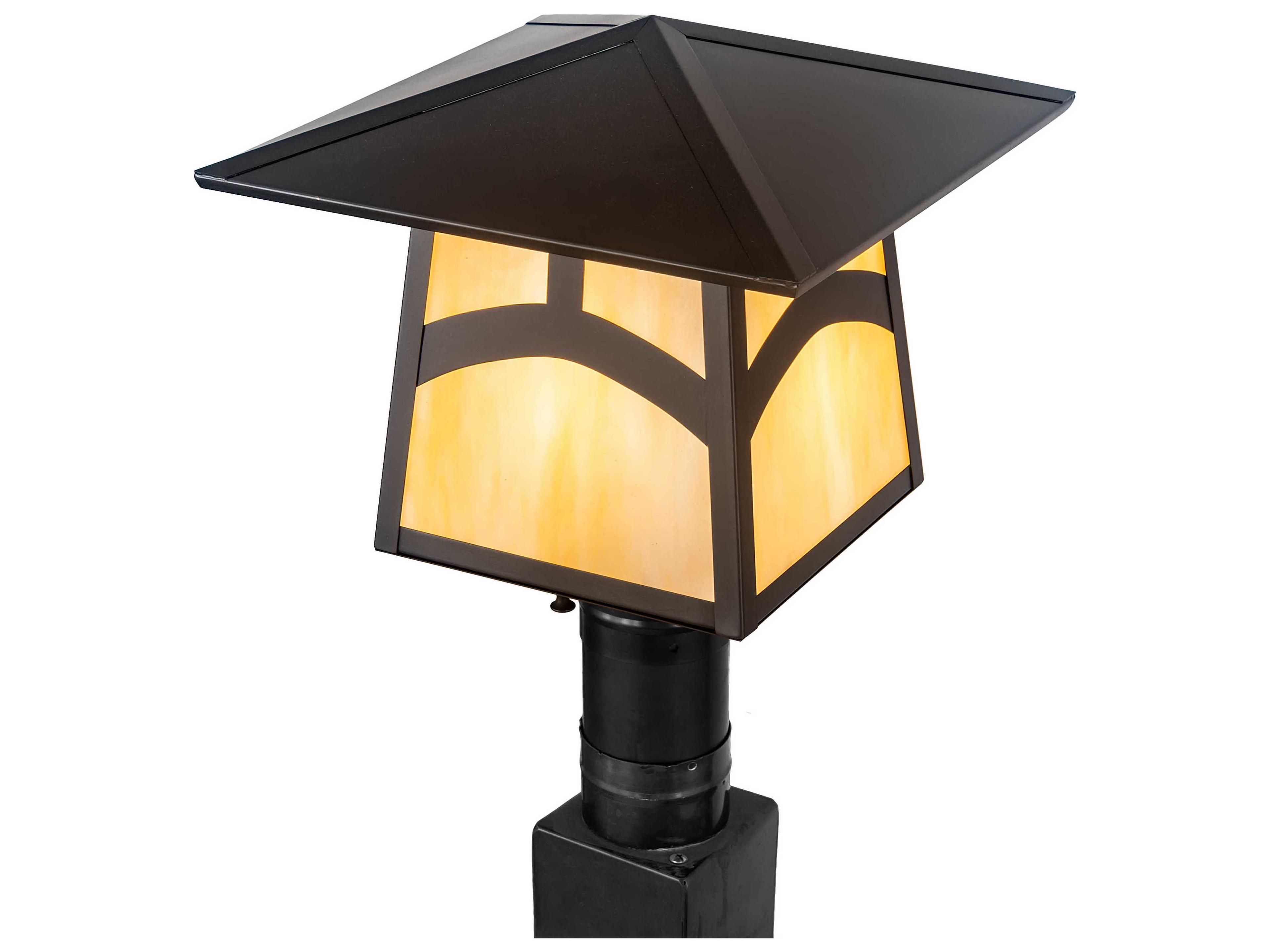 Meyda Stillwater Hill Top 1 - Light Glass Outdoor Post Light