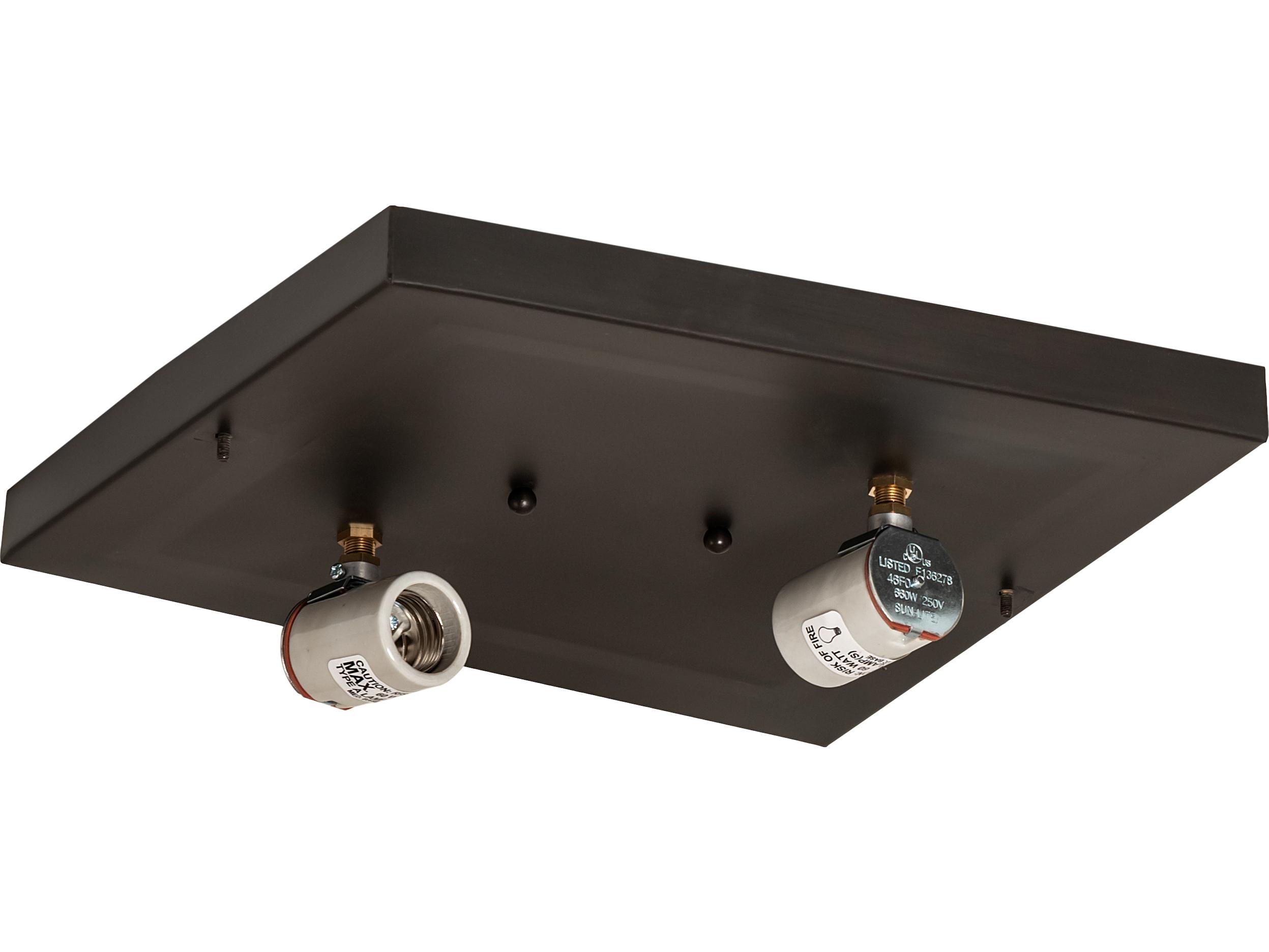 Meyda Hyde Park T Mission 2-Light Craftsman Brown Off White Glass Geometric Flush Mount