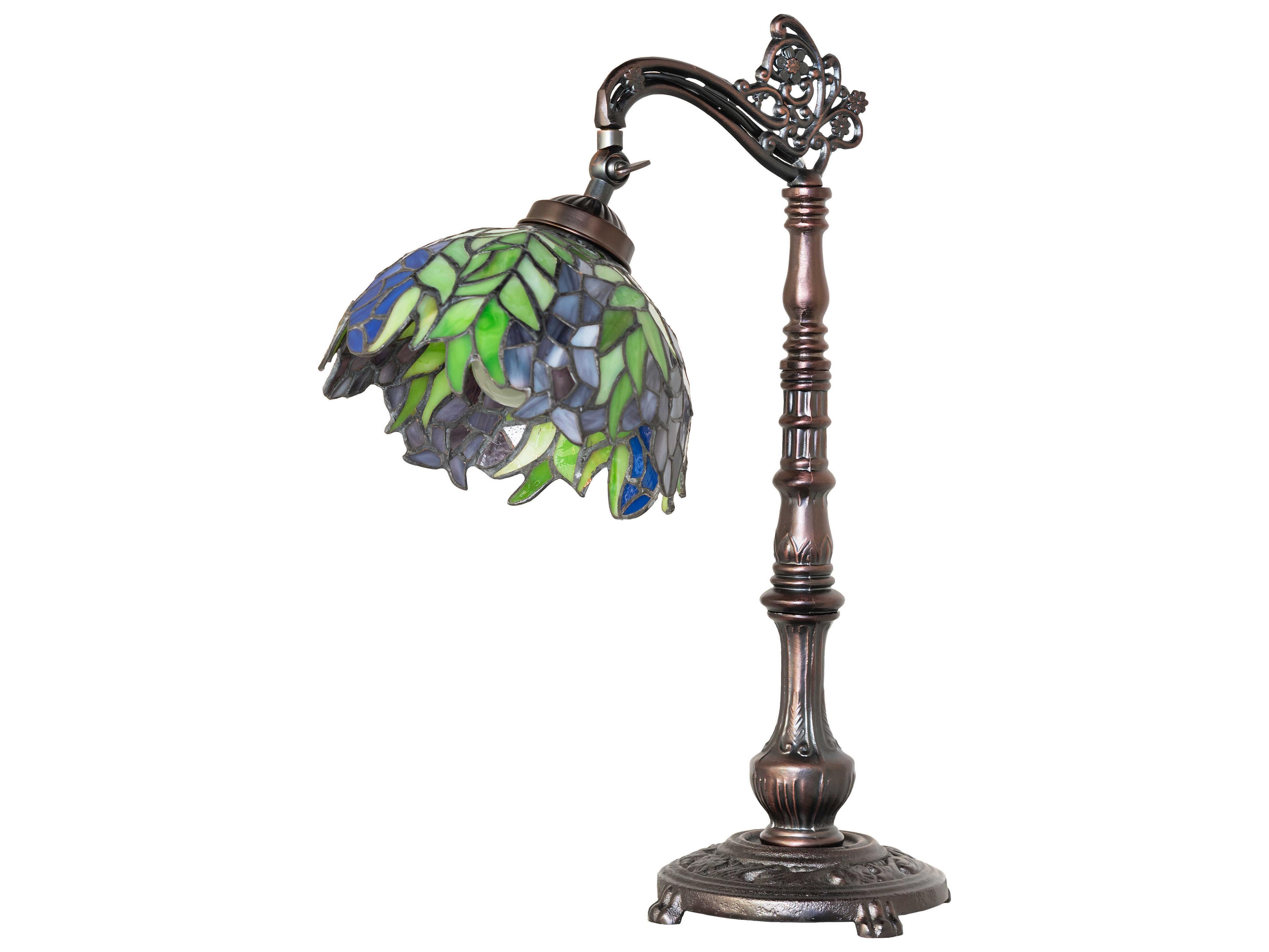 Meyda Tiffany Honey Locust Mahogany Bronze Desk Lamp